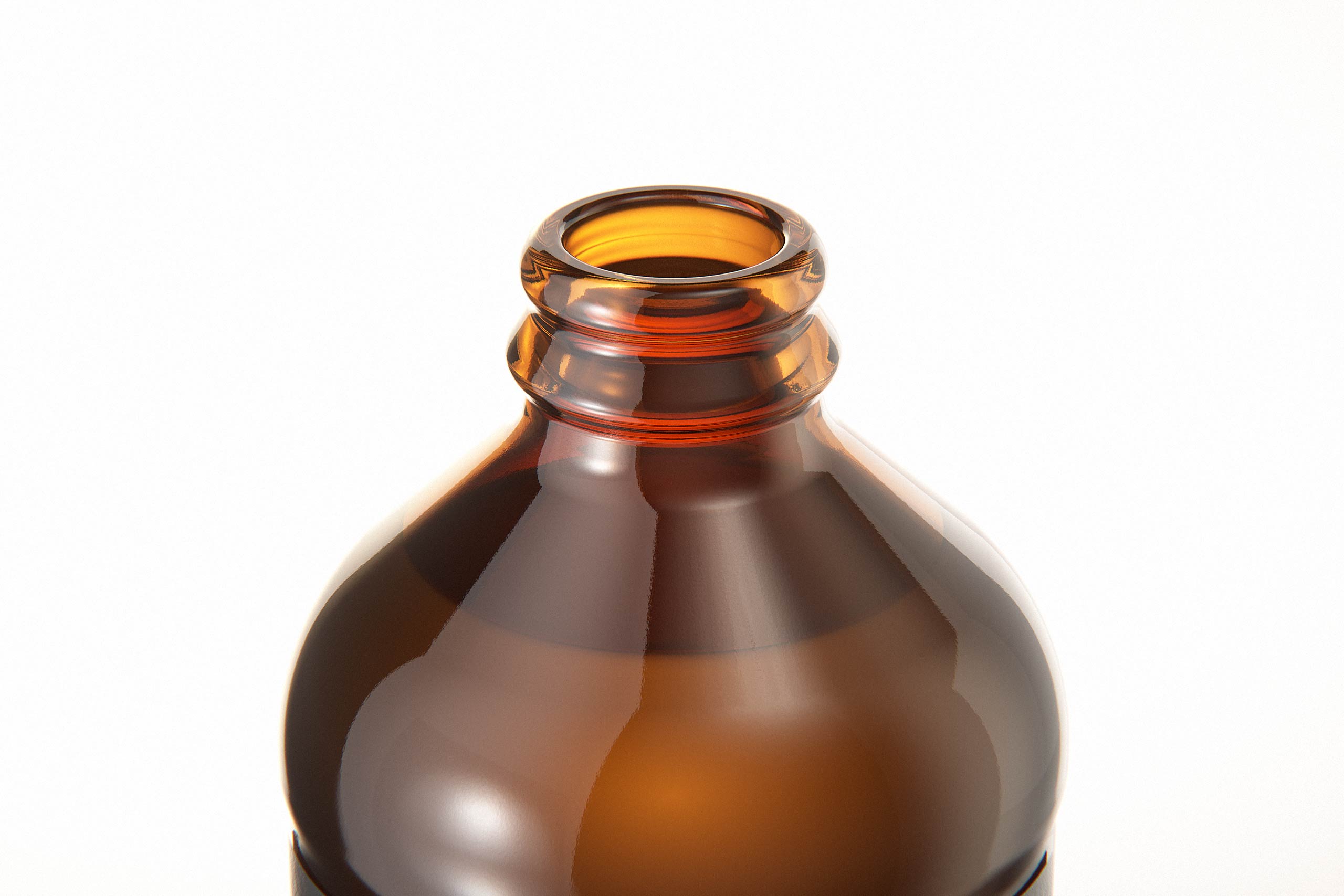 Beer glass bottle 375ml with Pull-off closure packaging 3D model