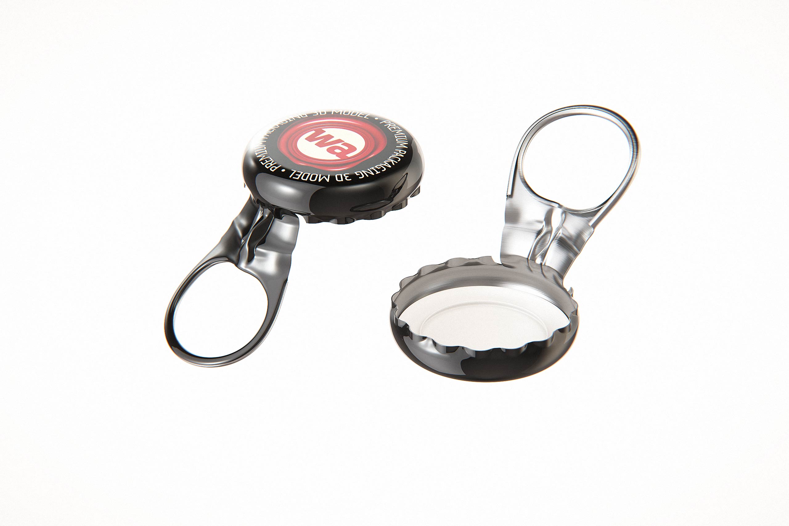 Beer glass bottle 375ml with Pull-off closure packaging 3D model