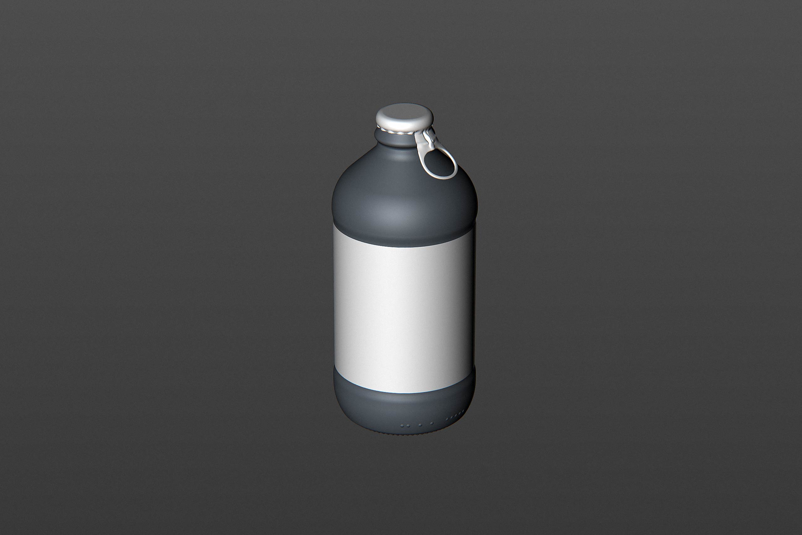 Beer glass bottle 375ml with Pull-off closure packaging 3D model