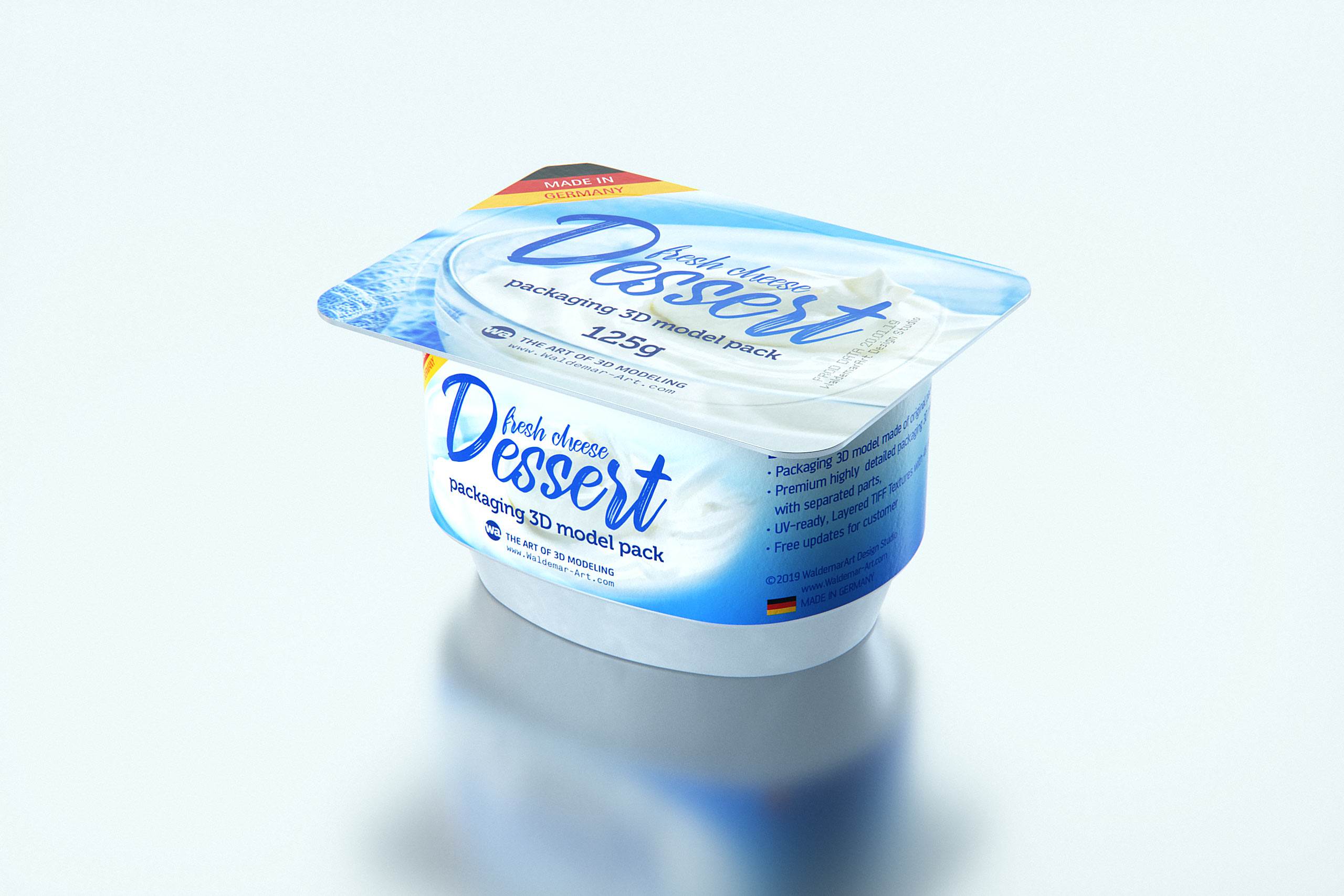 Fresh Cheese Dessert Plastic Cup 125g packaging 3D model