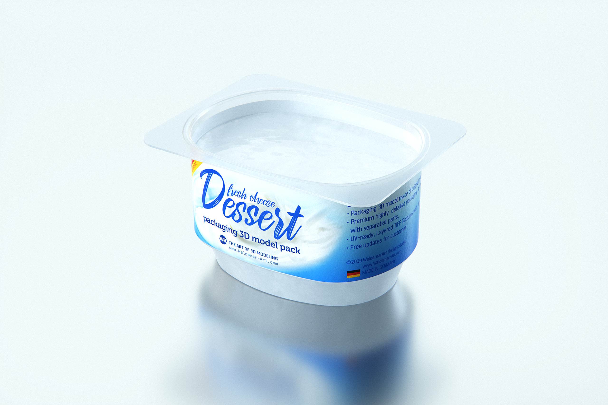 Fresh Cheese Dessert Plastic Cup 125g packaging 3D model