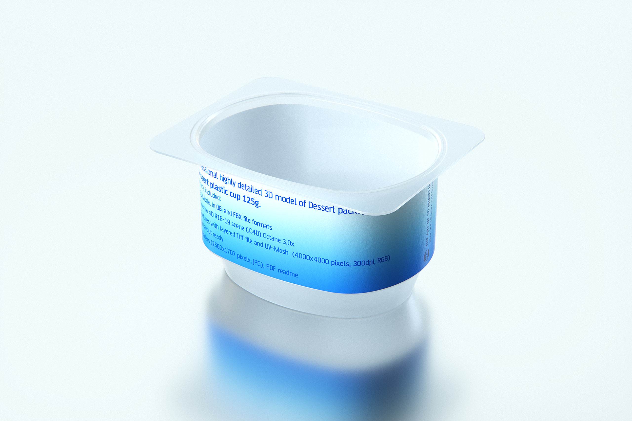 Fresh Cheese Dessert Plastic Cup 125g packaging 3D model