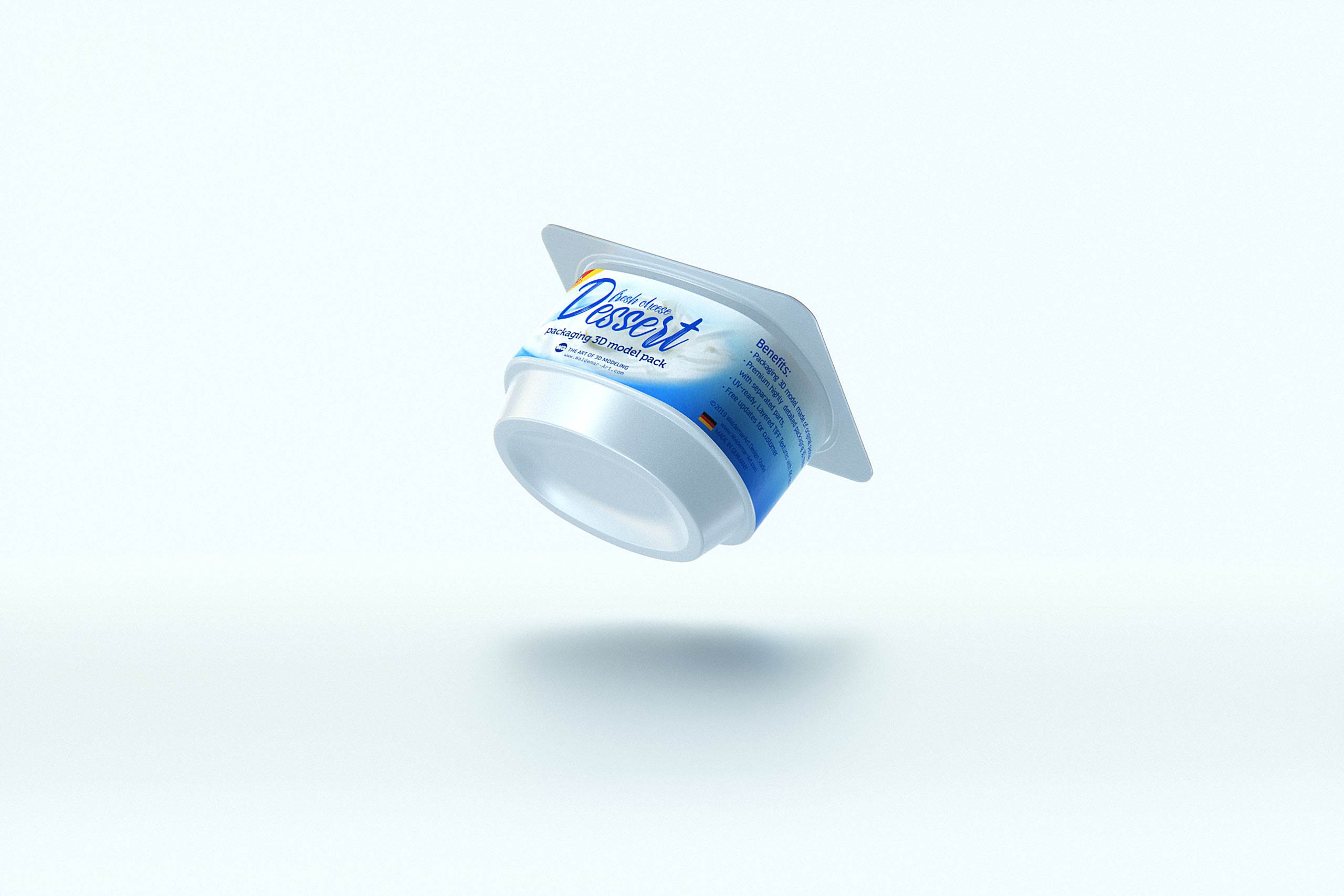 Fresh Cheese Dessert Plastic Cup 125g packaging 3D model