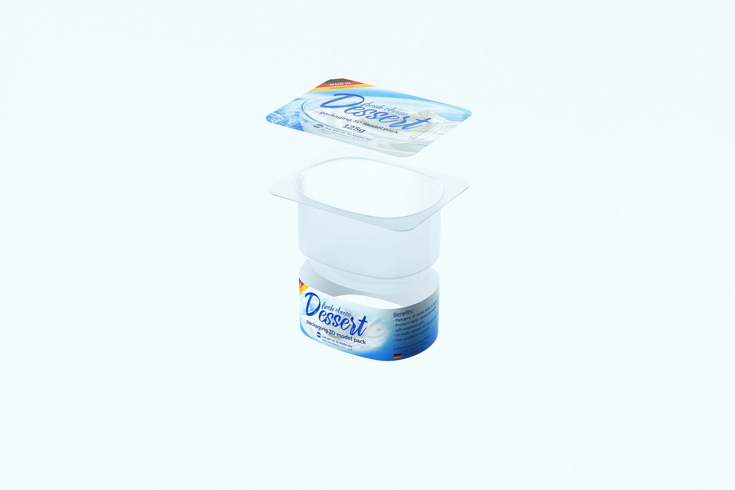 Fresh Cheese Dessert Plastic Cup 125g packaging 3D model
