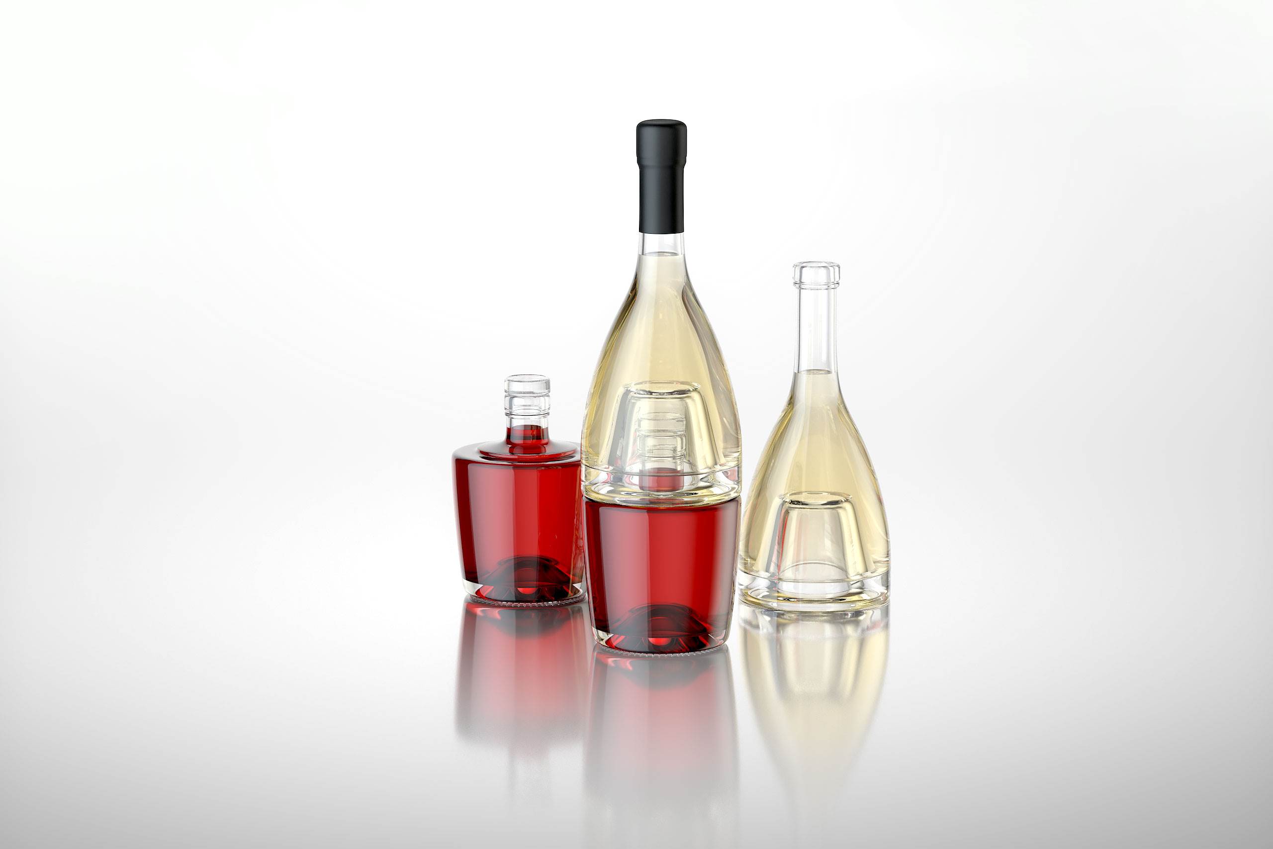 Jumeaux 3D model of bottle for a wine or vinegar / WA Design Studio