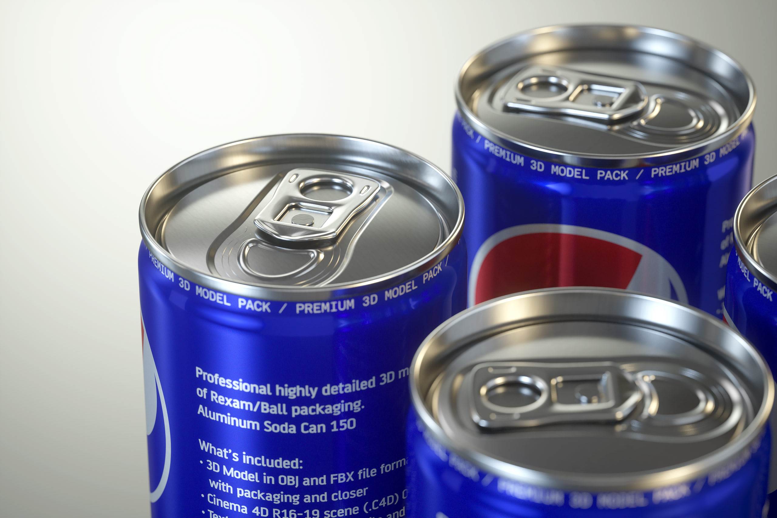 Ball/Rexam Soda Metal Can 150ml Premium 3D model pack