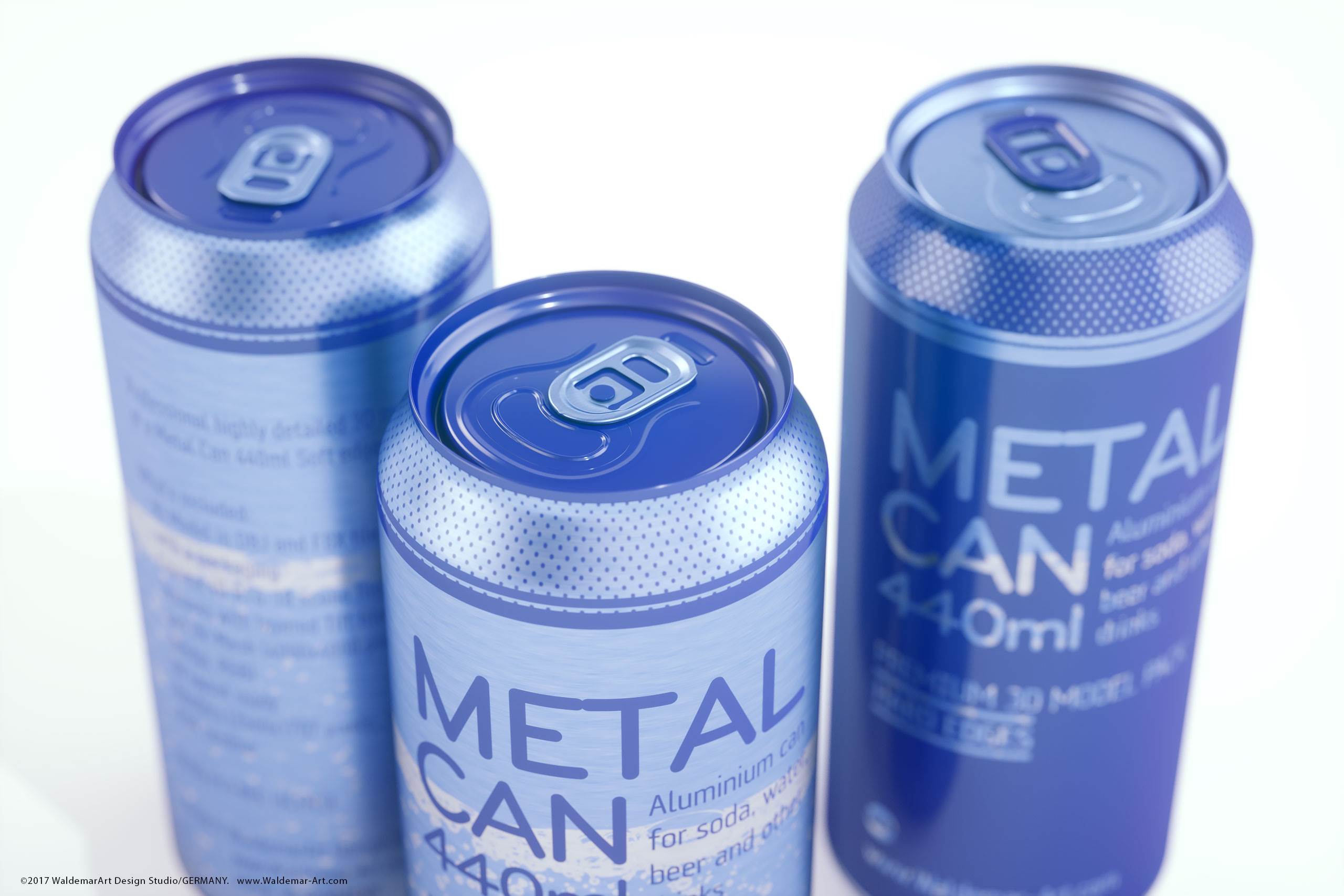 3d packaging model of Metal Standard Beer/Soda Can 440ml