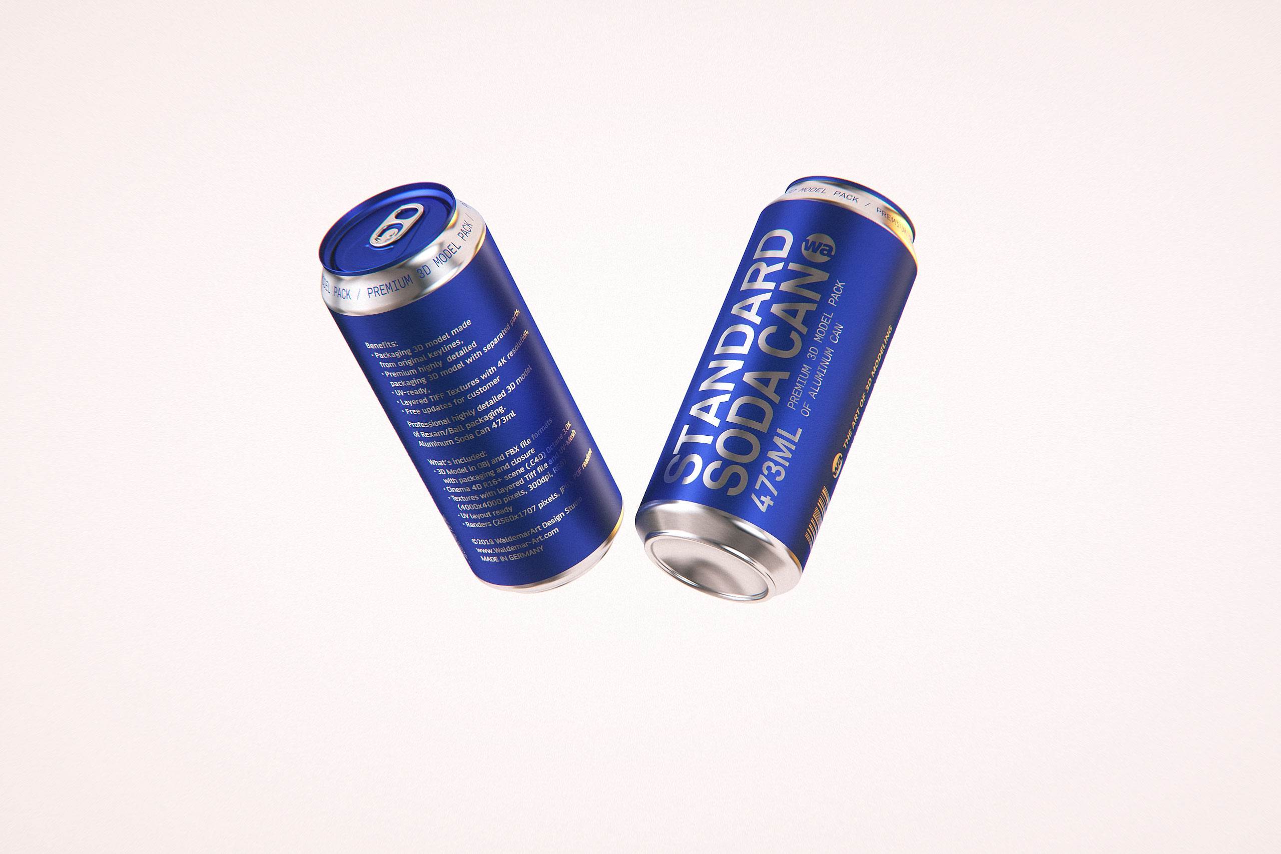 Ball/Rexam Standard Beer/Soda Can 473ml 3D model