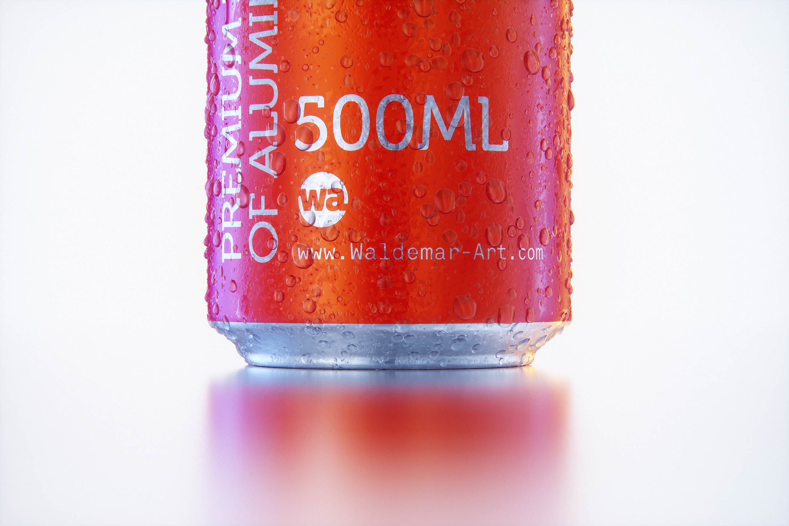 Metal Beer/Soda can 500ml with water droplets and condensation professional 3D model pack