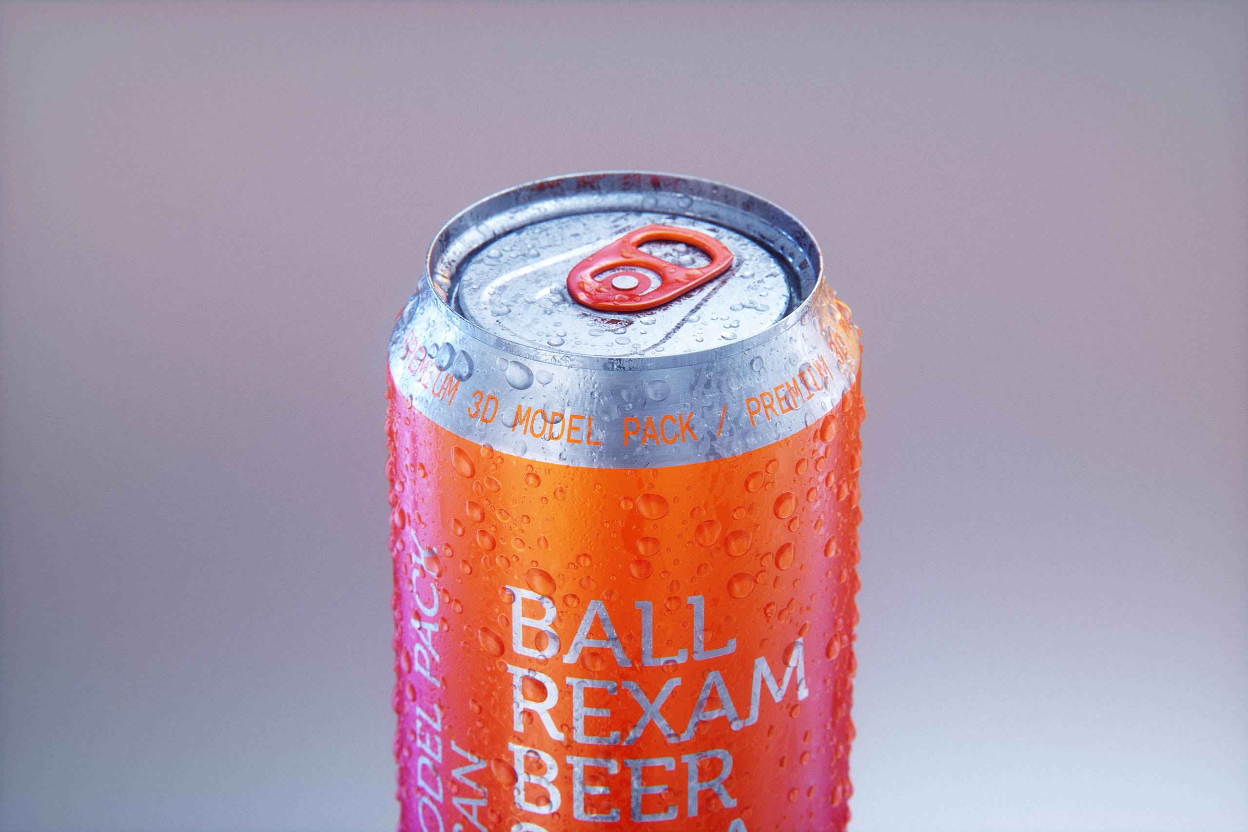 Metal Beer/Soda can 500ml with water droplets and condensation professional 3D model pack
