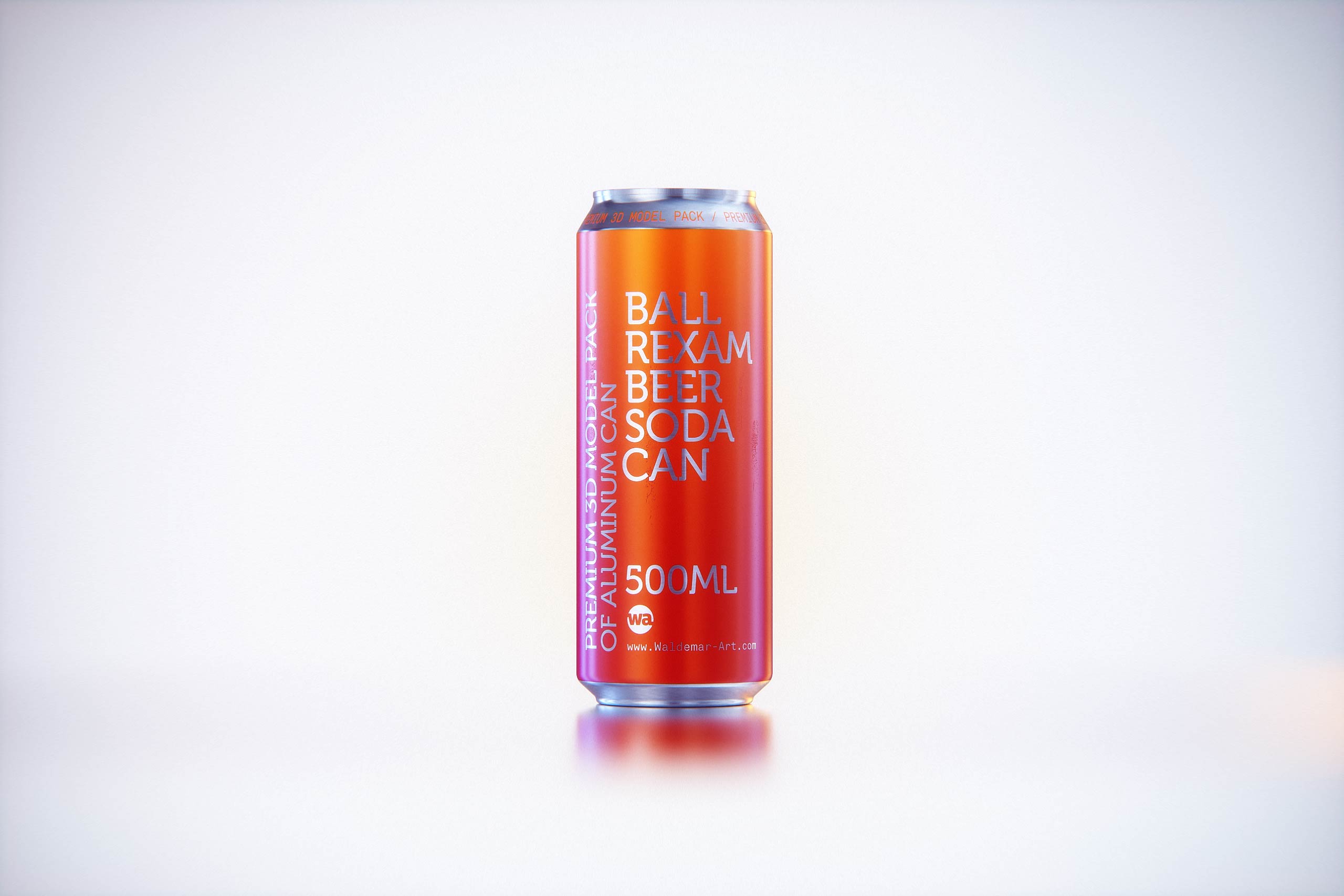 Metal Beer/Soda can 500ml with water droplets and condensation professional 3D model pack
