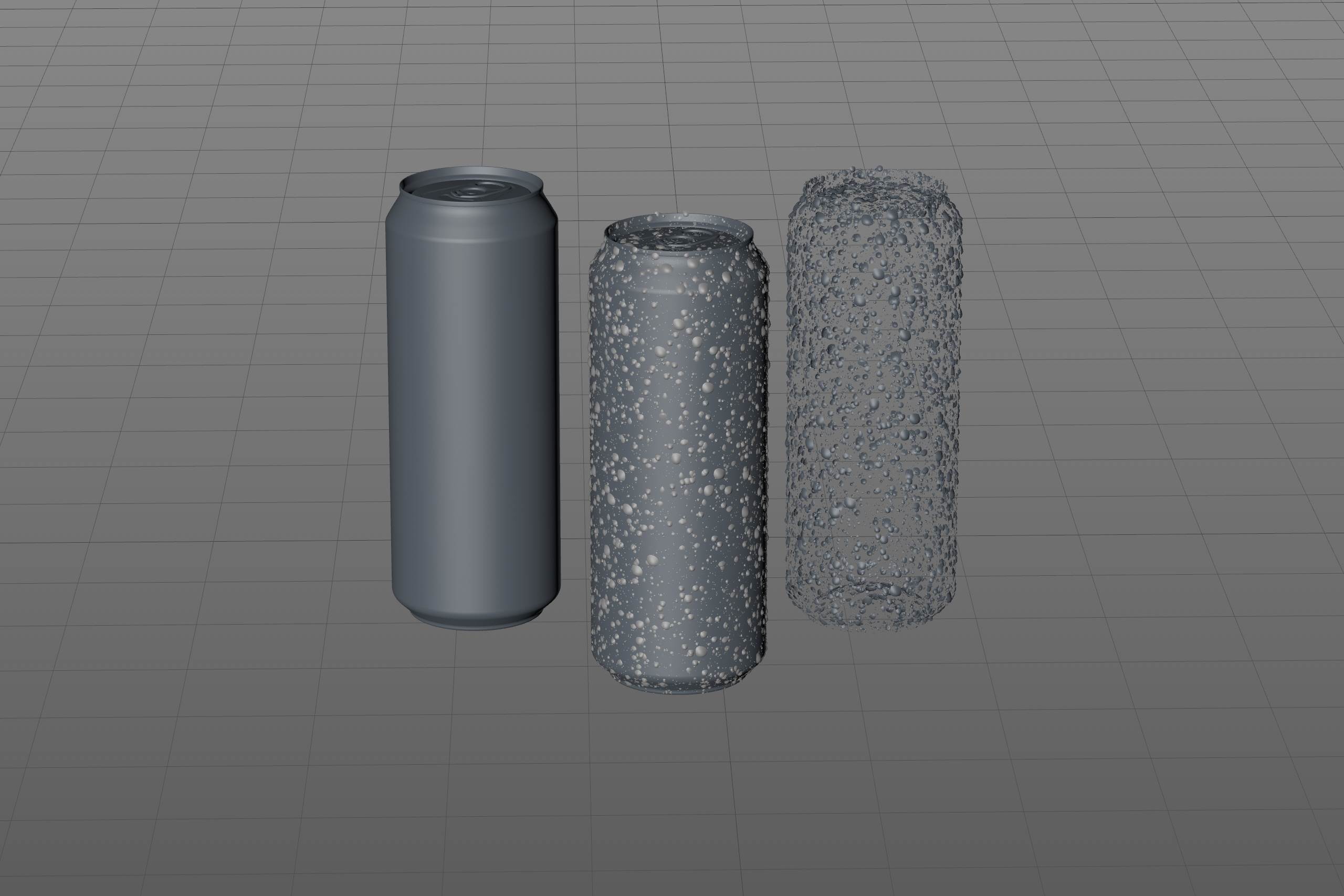 Metal Beer/Soda can 500ml with water droplets and condensation professional 3D model pack