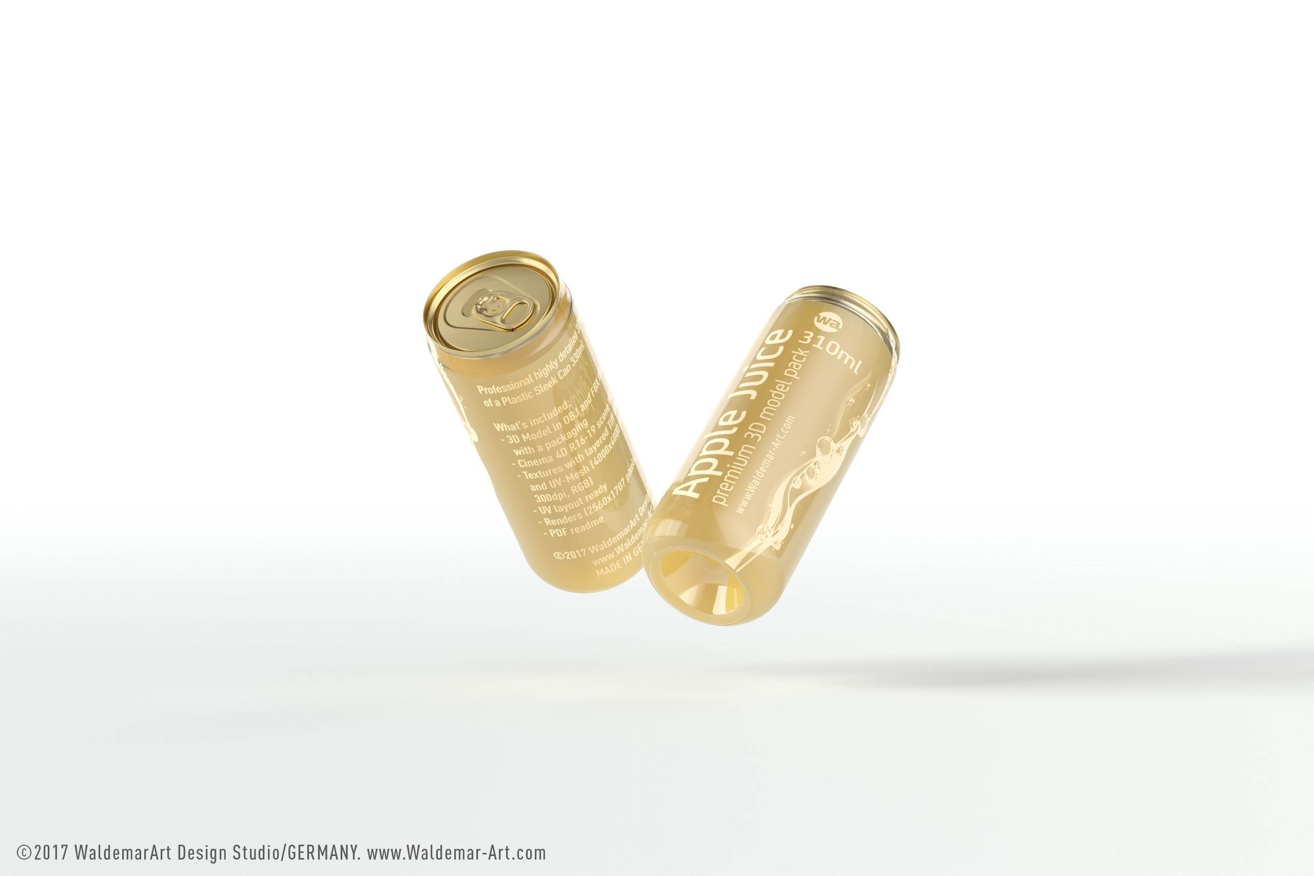 Plastic sleek can 3D packaging model 330/310ml