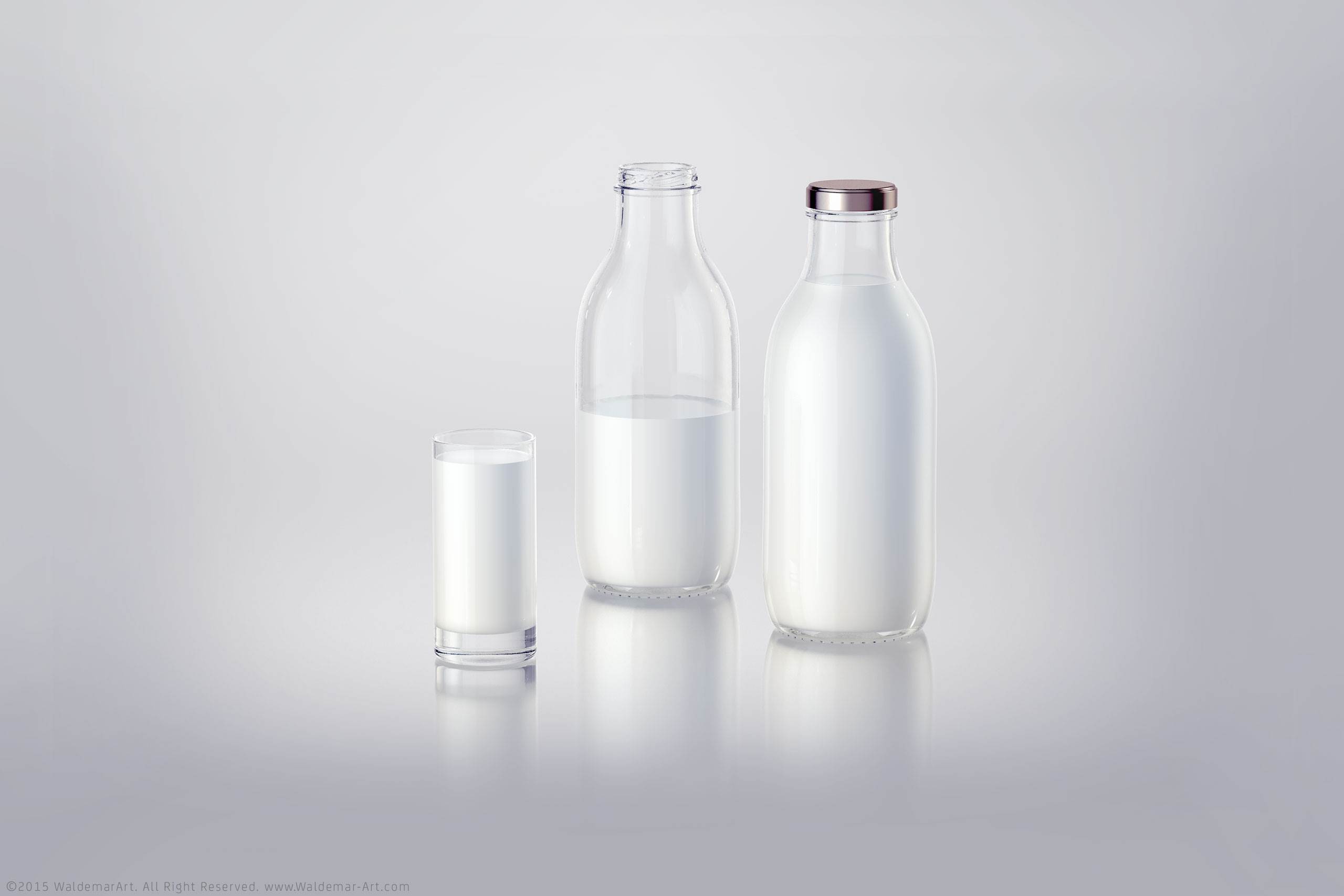 Milky - 3d model of a bottle for dairy products