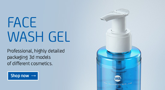 Face wash gel plastic bottles and tubes premium 3d models for Download