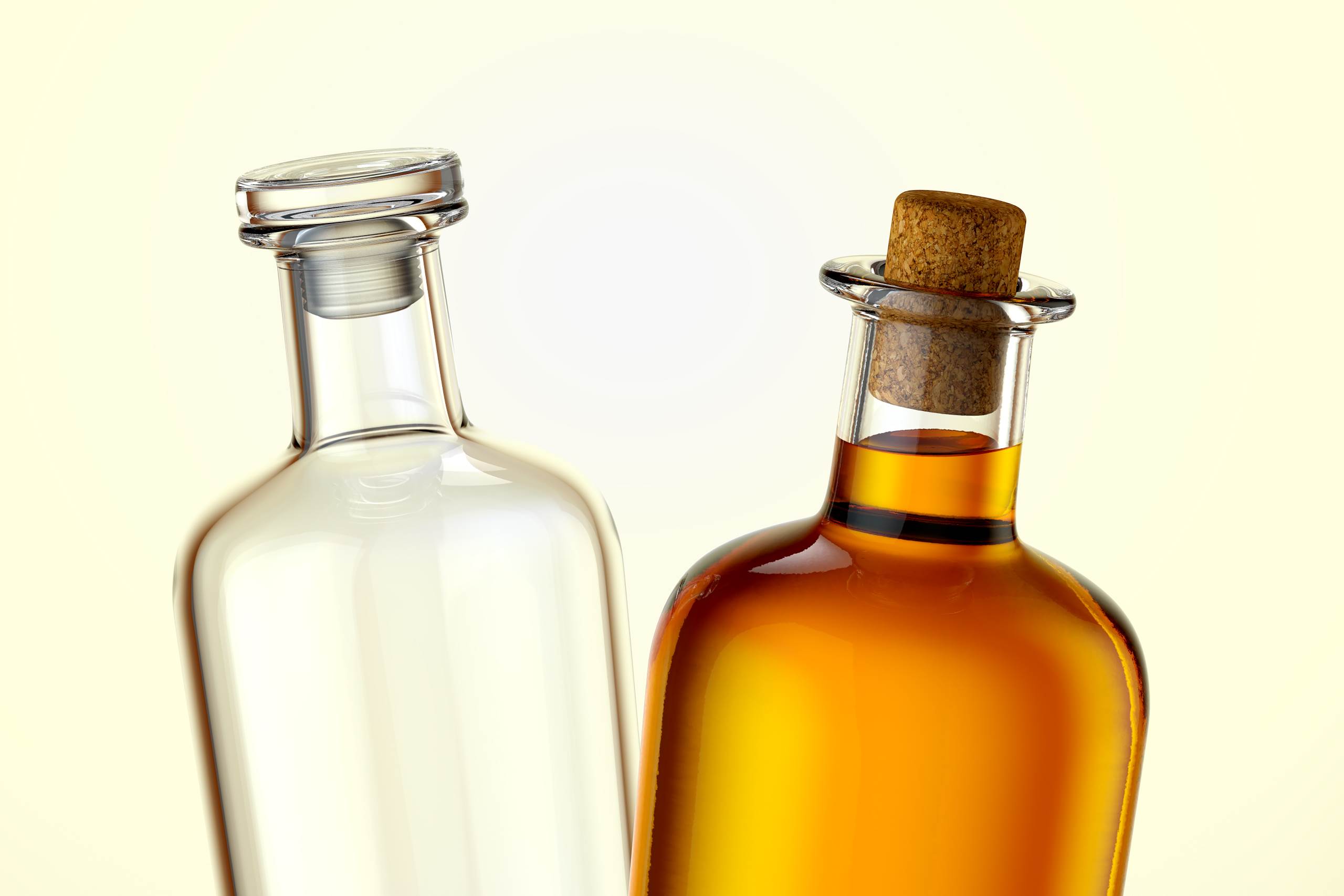 Pirate - packaging 3d model of a glass bottle for alcohol products