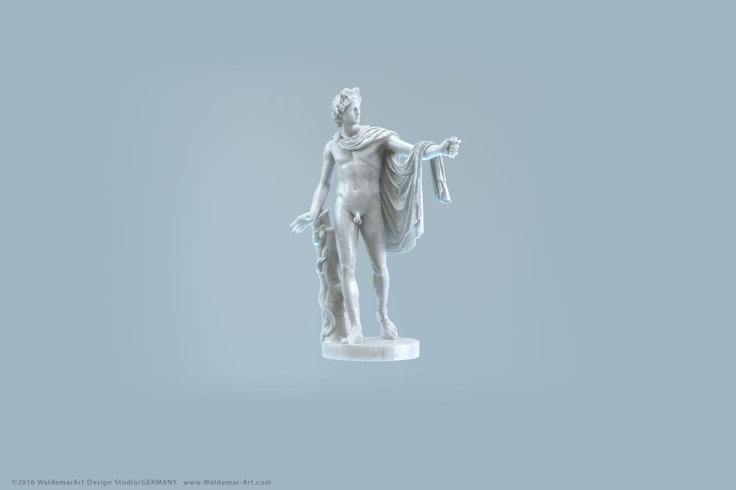 Apollo Belveder 3D scanned sculpture (Octane render)