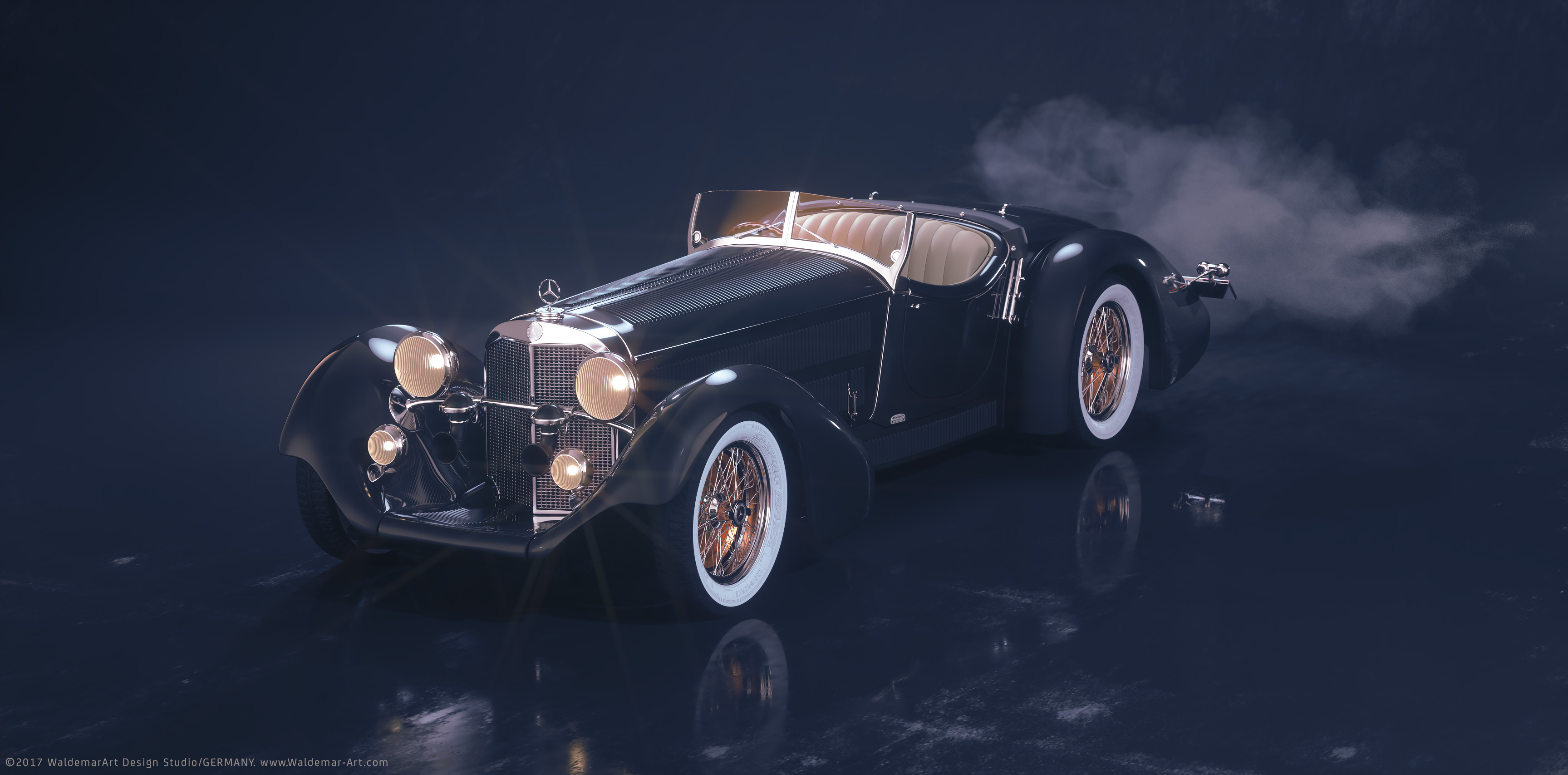Mercedes-Benz Roadster 1930 3D visualization (Octane Render)