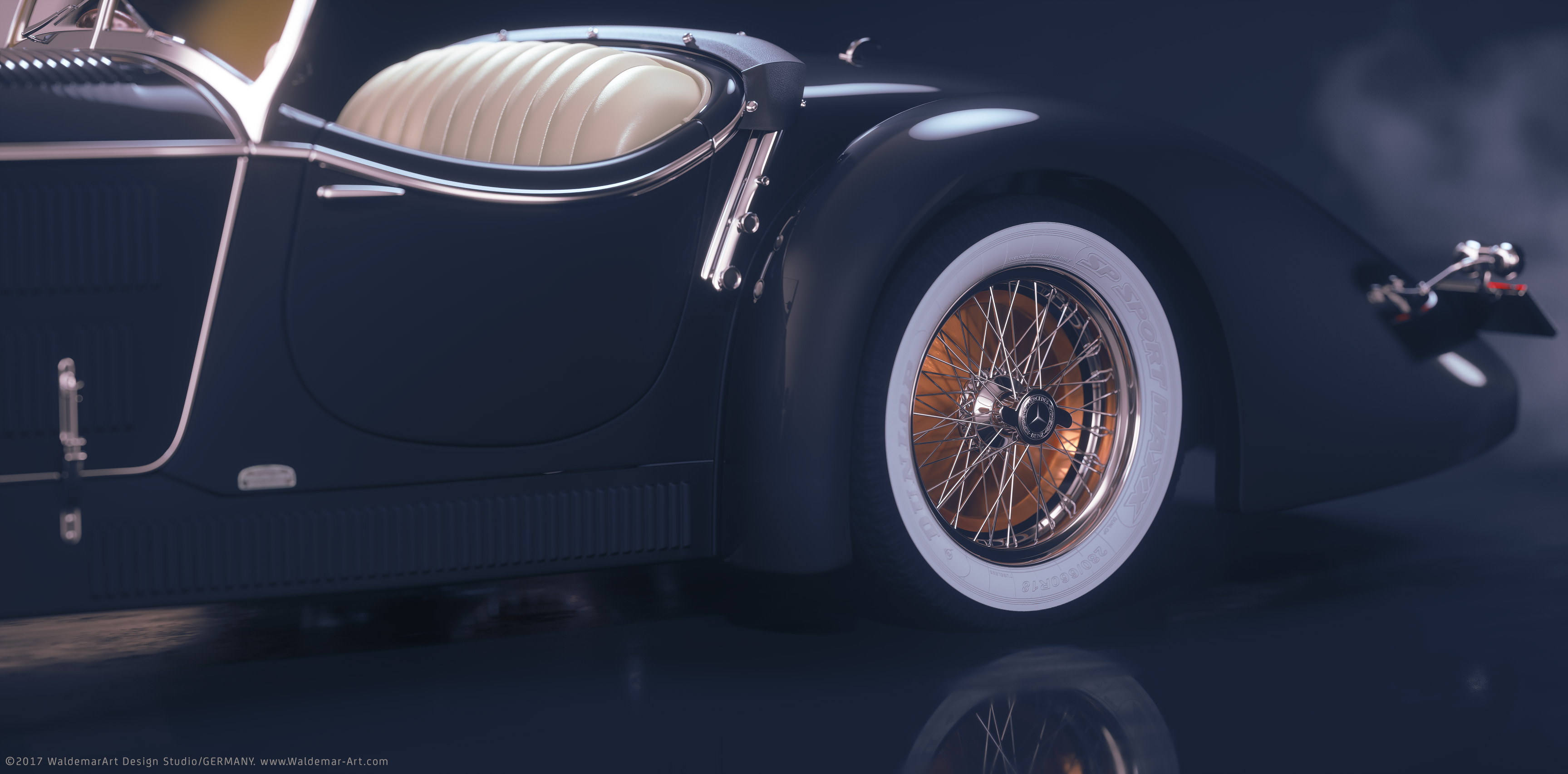 Mercedes-Benz Roadster 1930 3D visualization (Octane Render)