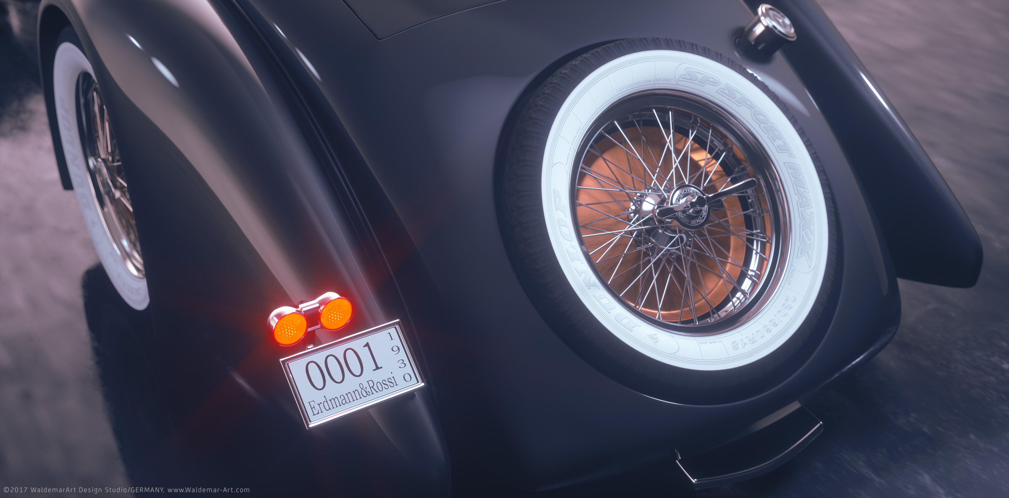 Mercedes-Benz Roadster 1930 3D visualization (Octane Render)