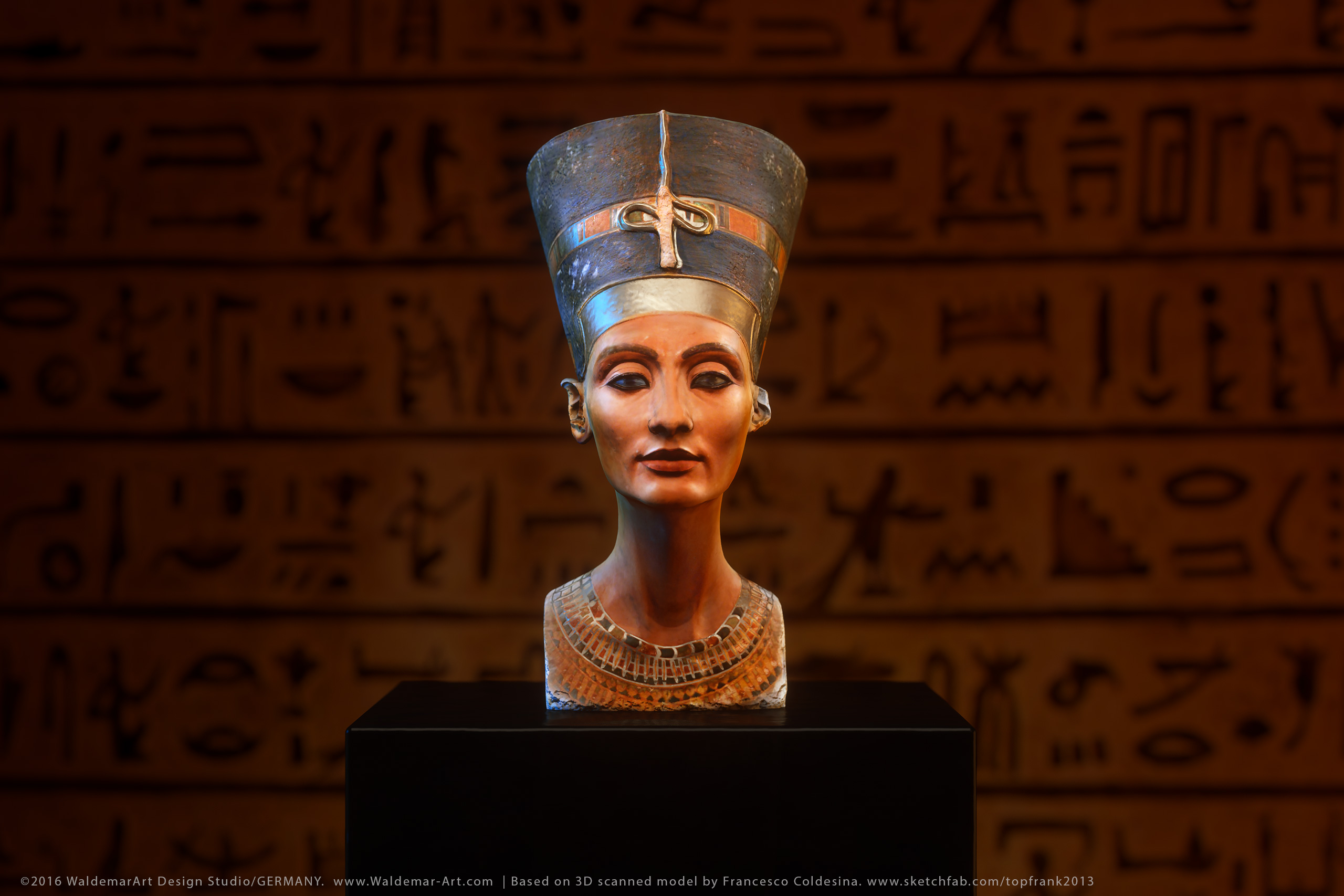 NEFERTITI - 3D scanned model. Octane Render.