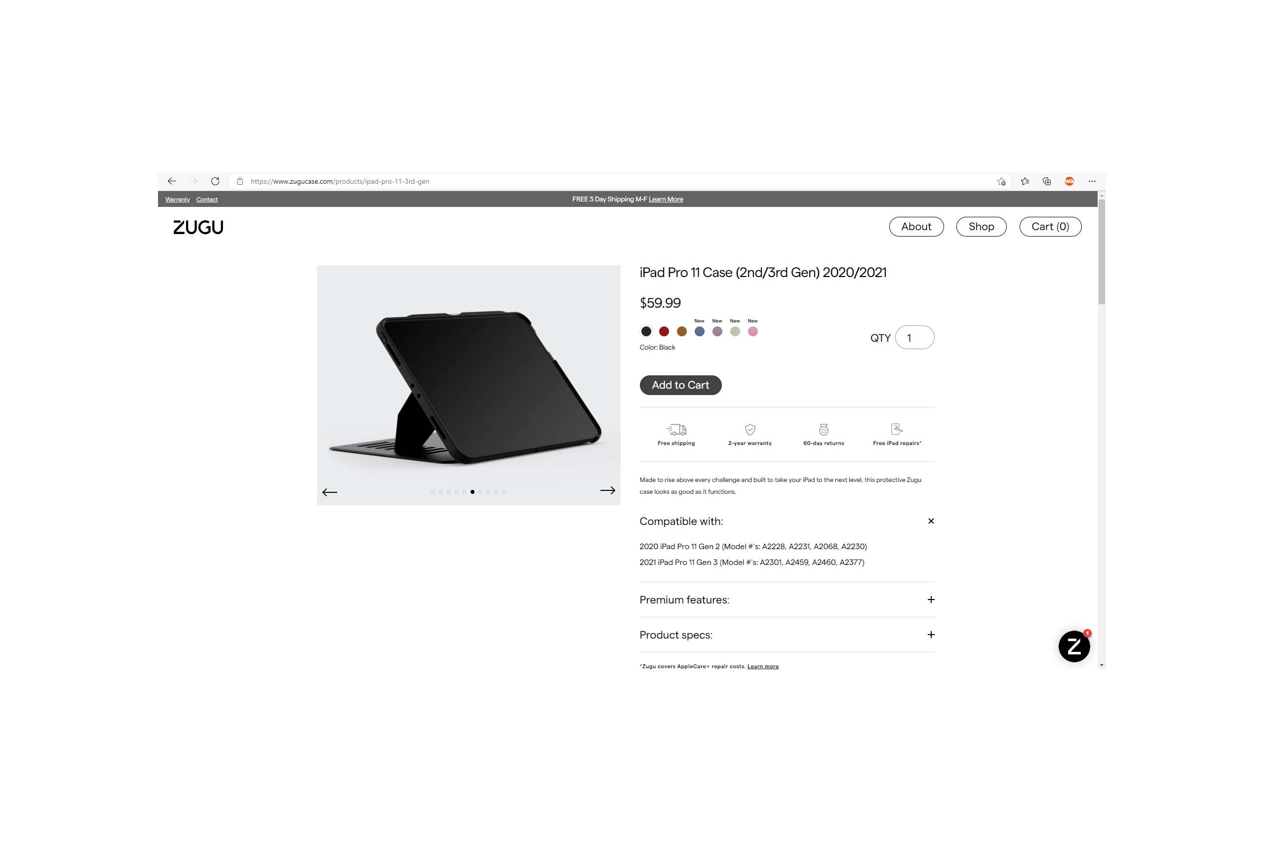 ZUGU Case Product 3D visualization