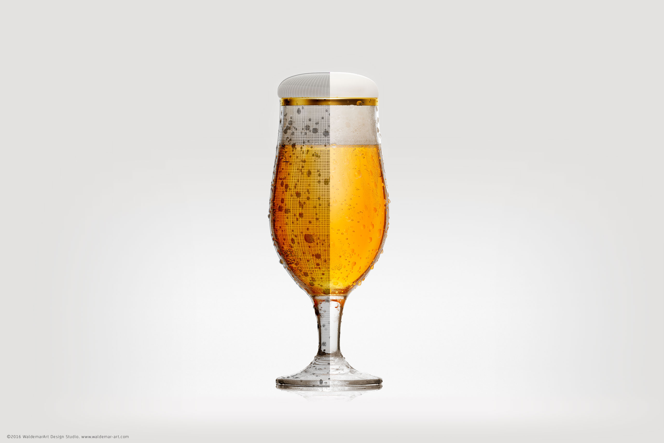 Beer Glass - 3D visualization, product shot