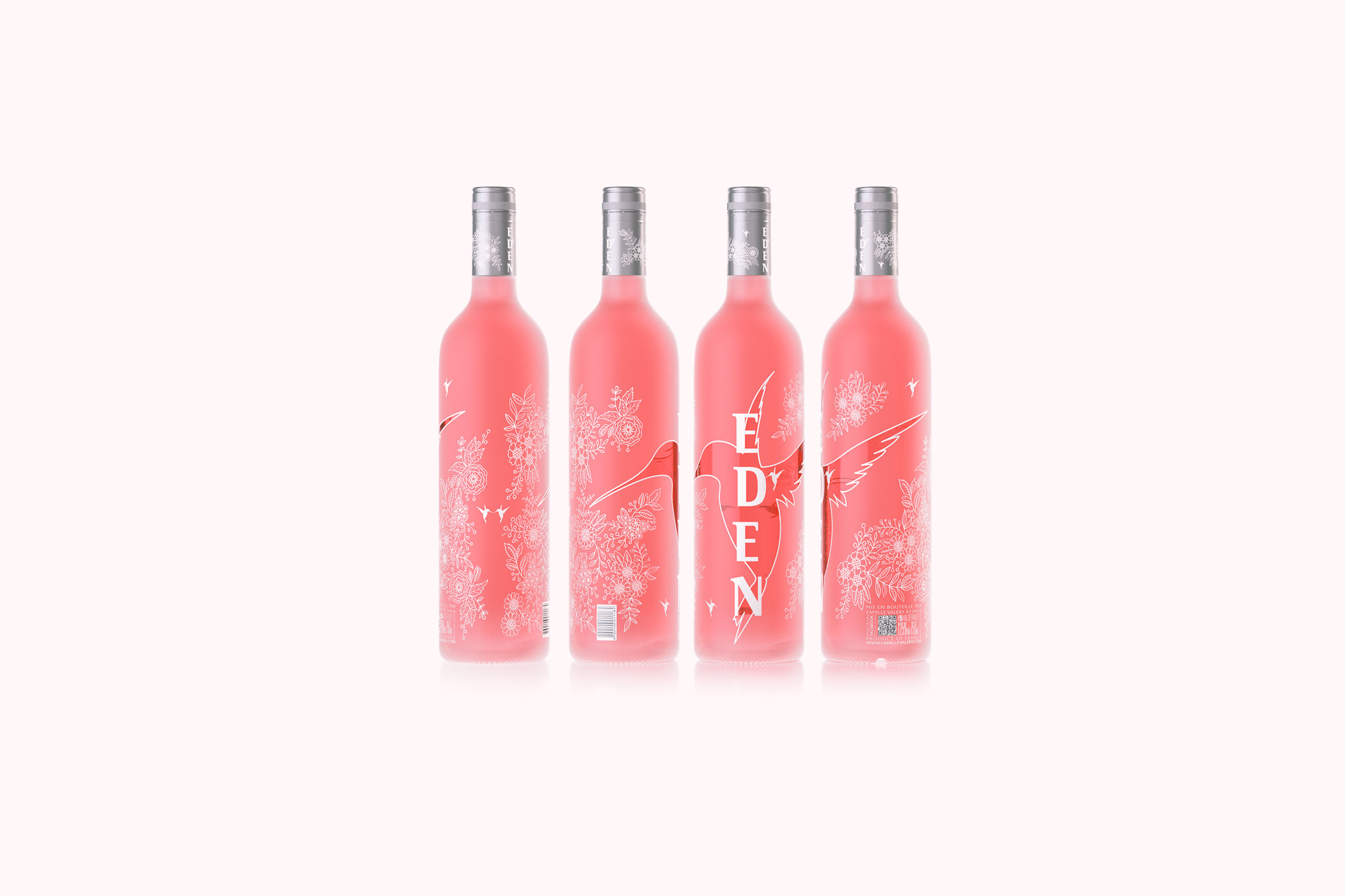 EDEN - packaging 3D visualization of the rose wine