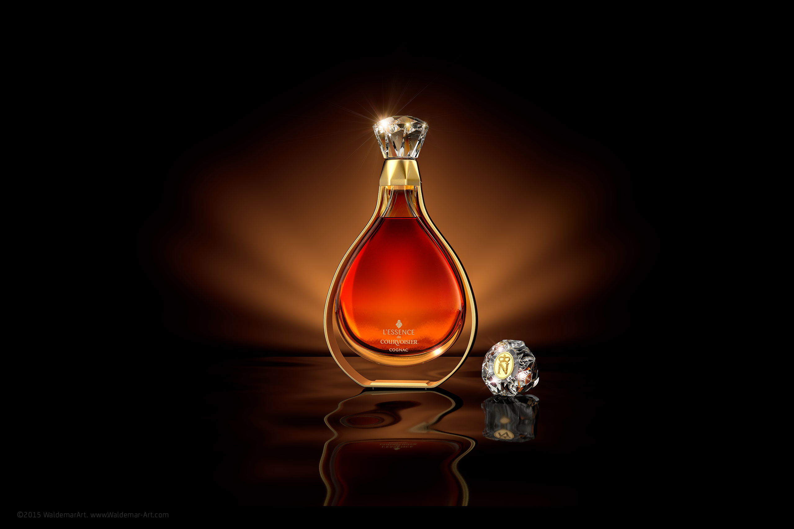 L'essence de Courvoisier - professional packaging 3D visualization