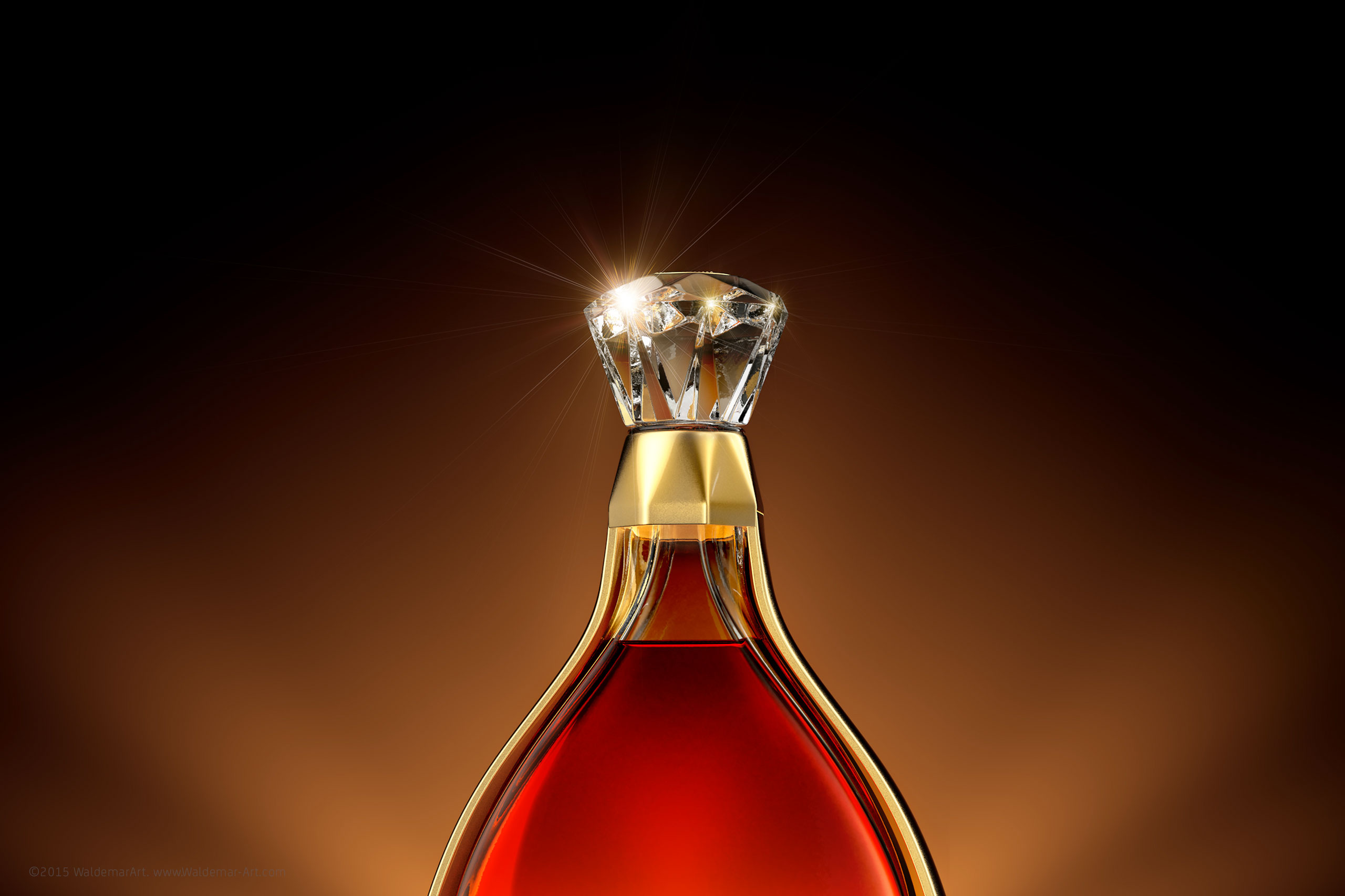 L'essence de Courvoisier - professional packaging 3D visualization