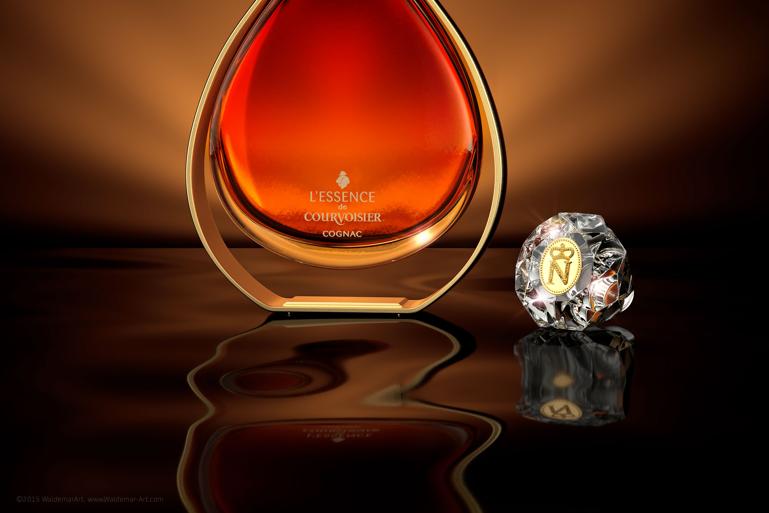 L'essence de Courvoisier - professional packaging 3D visualization