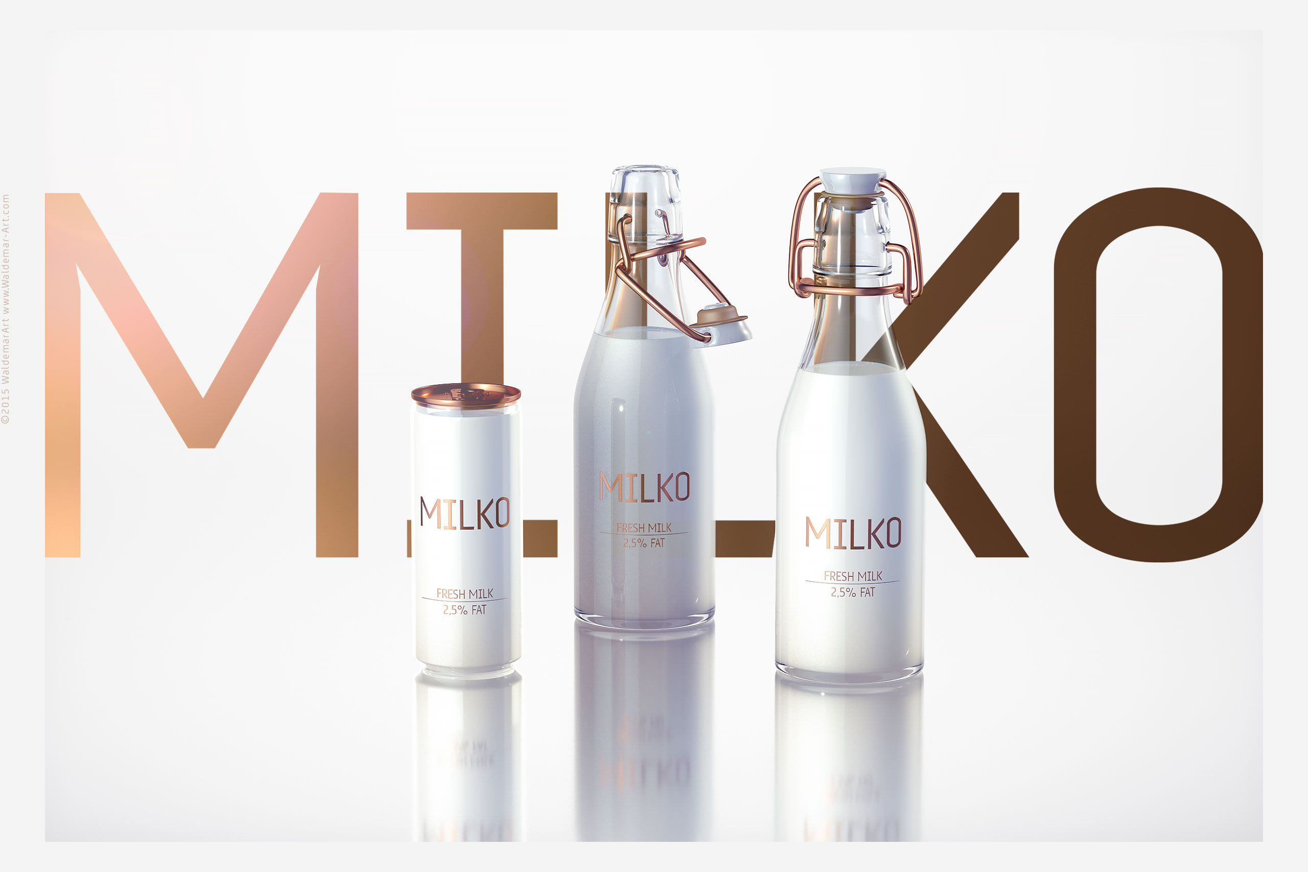 MILKO Bottle and can 3D Models