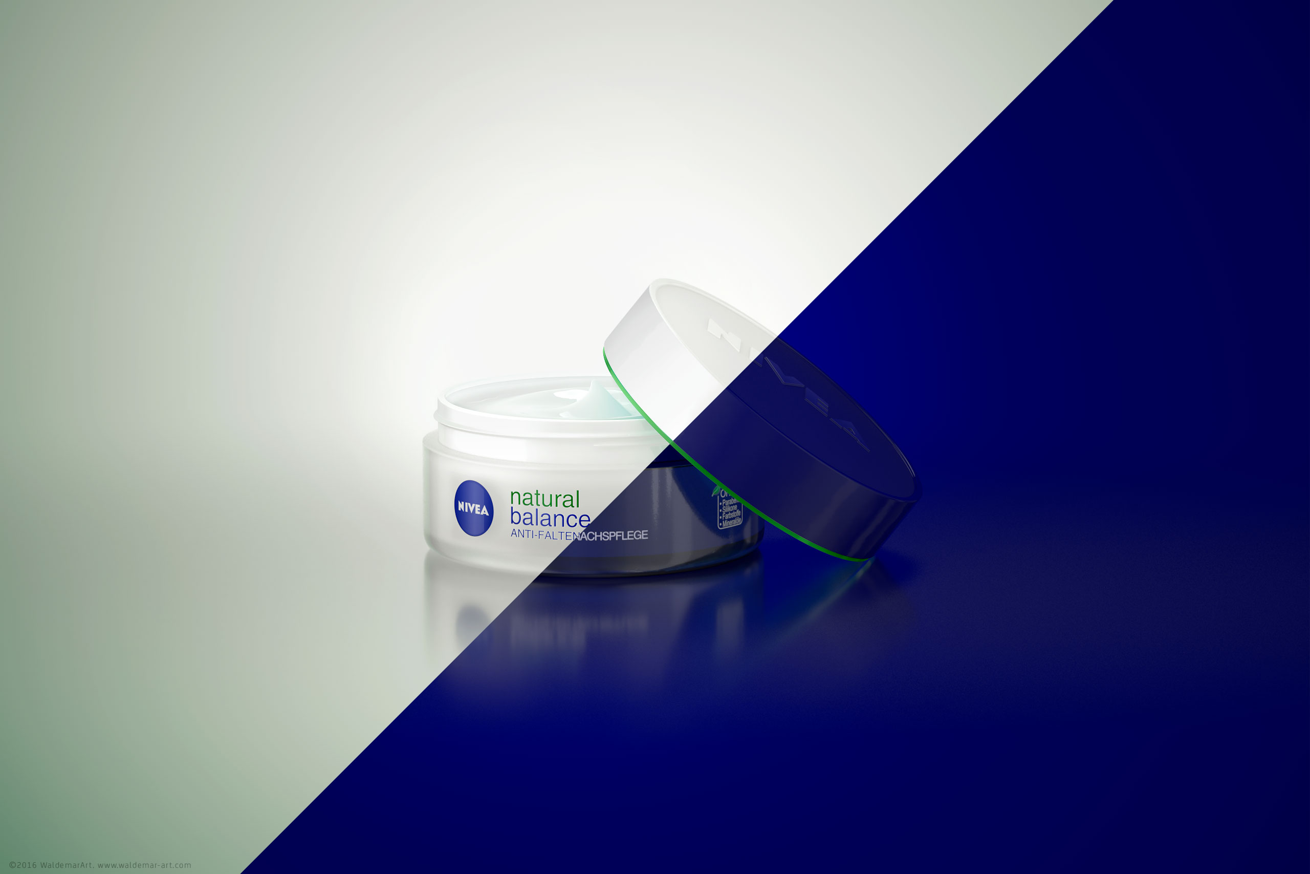 NIVEA NATURAL BALANCE ANTI-FALTEN NACHSPFLEGE - Packaging 3D Visualization