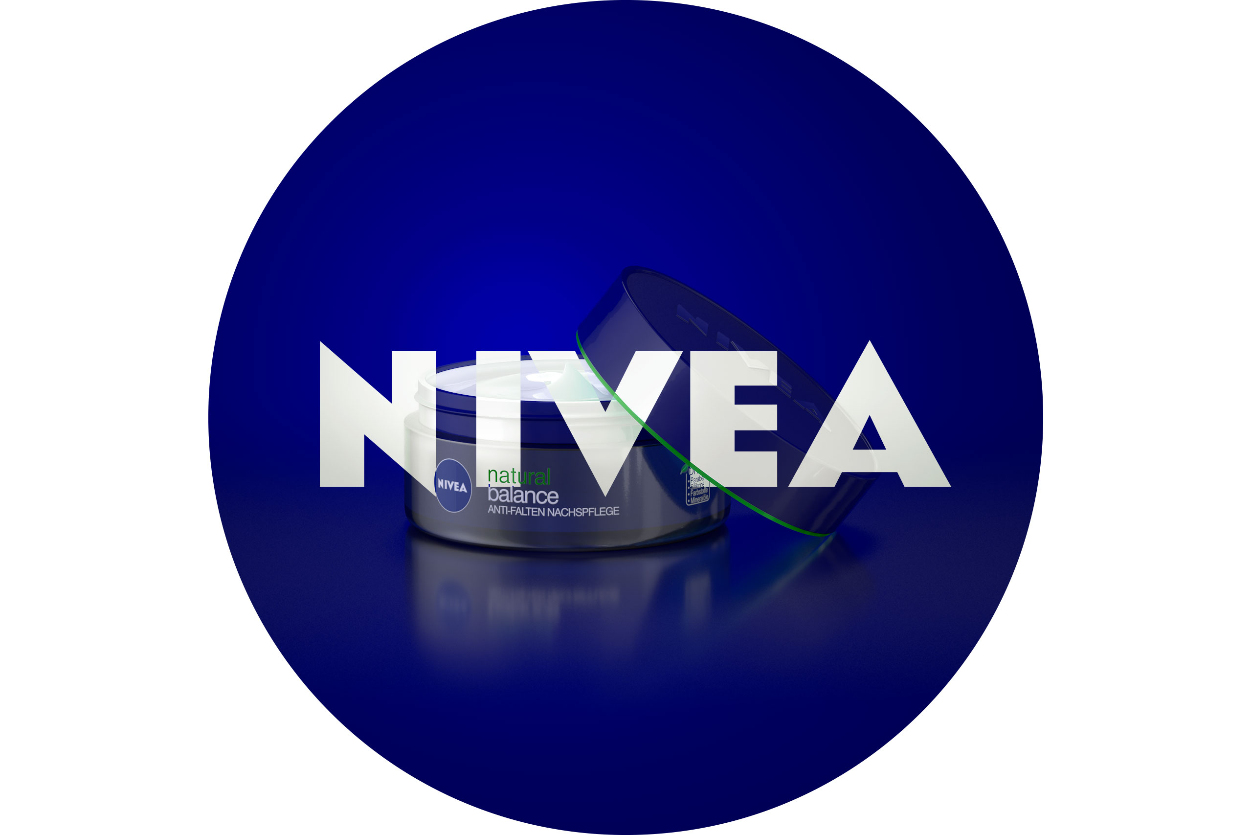 NIVEA NATURAL BALANCE ANTI-FALTEN NACHSPFLEGE - Packaging 3D Visualization