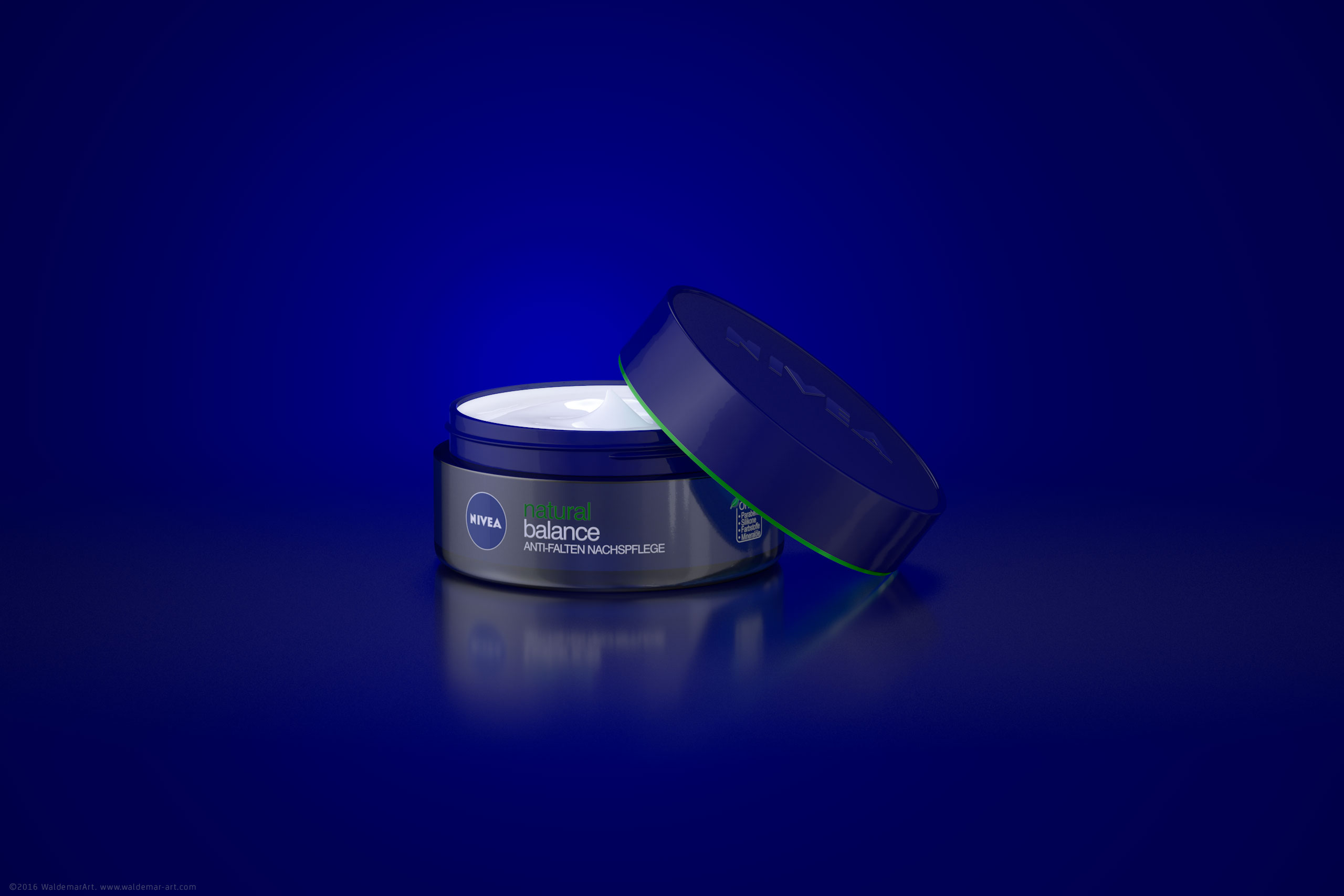 NIVEA NATURAL BALANCE ANTI-FALTEN NACHSPFLEGE - Packaging 3D Visualization