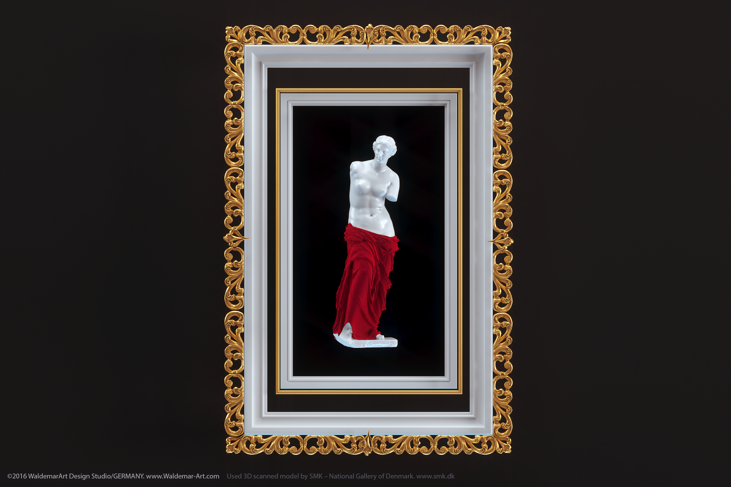 Venus de Milo (Aphrodite of Milos) 3D scanned model. Octane Render.