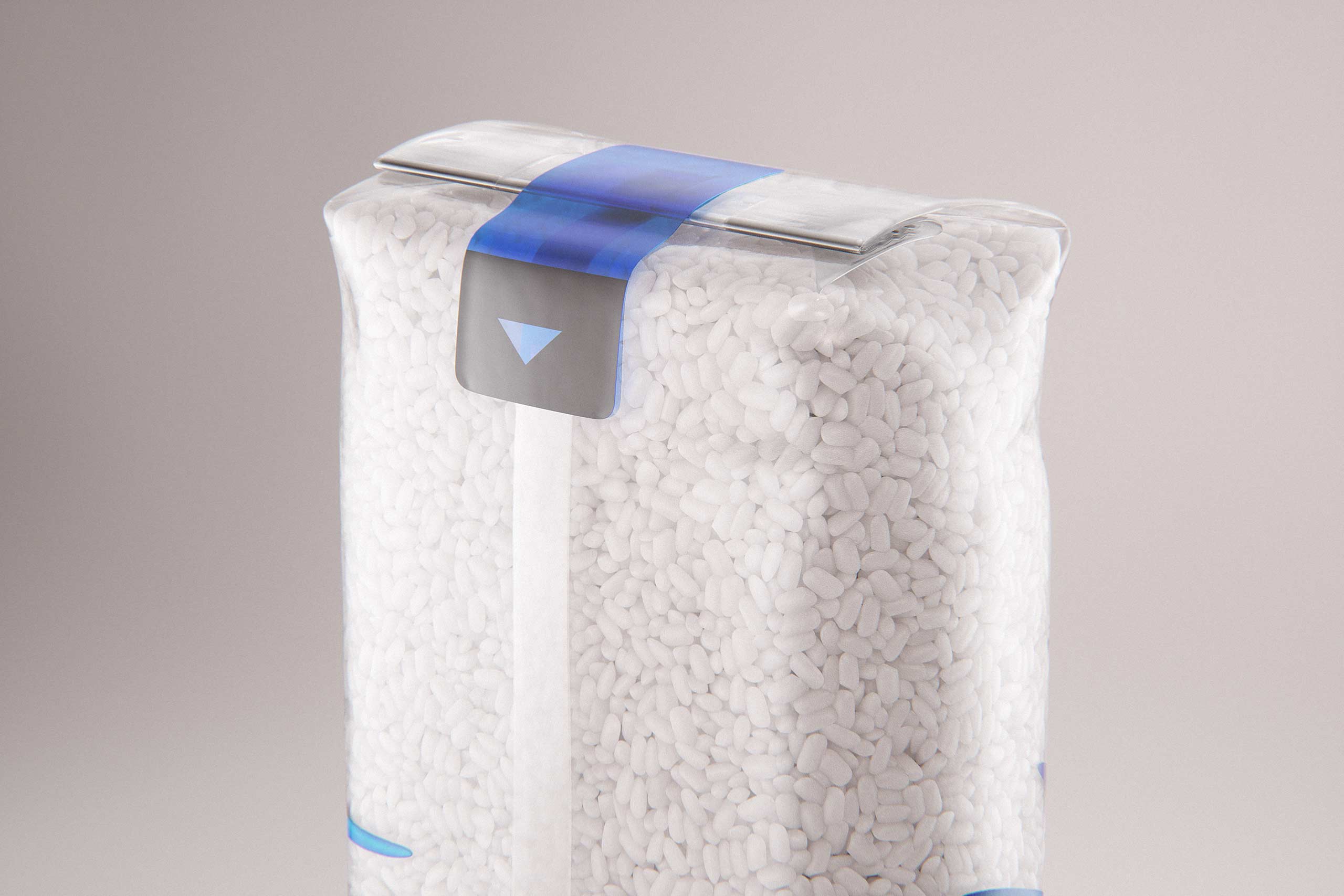 Short-grain rice plastic bag 1000g premium packaging 3d model