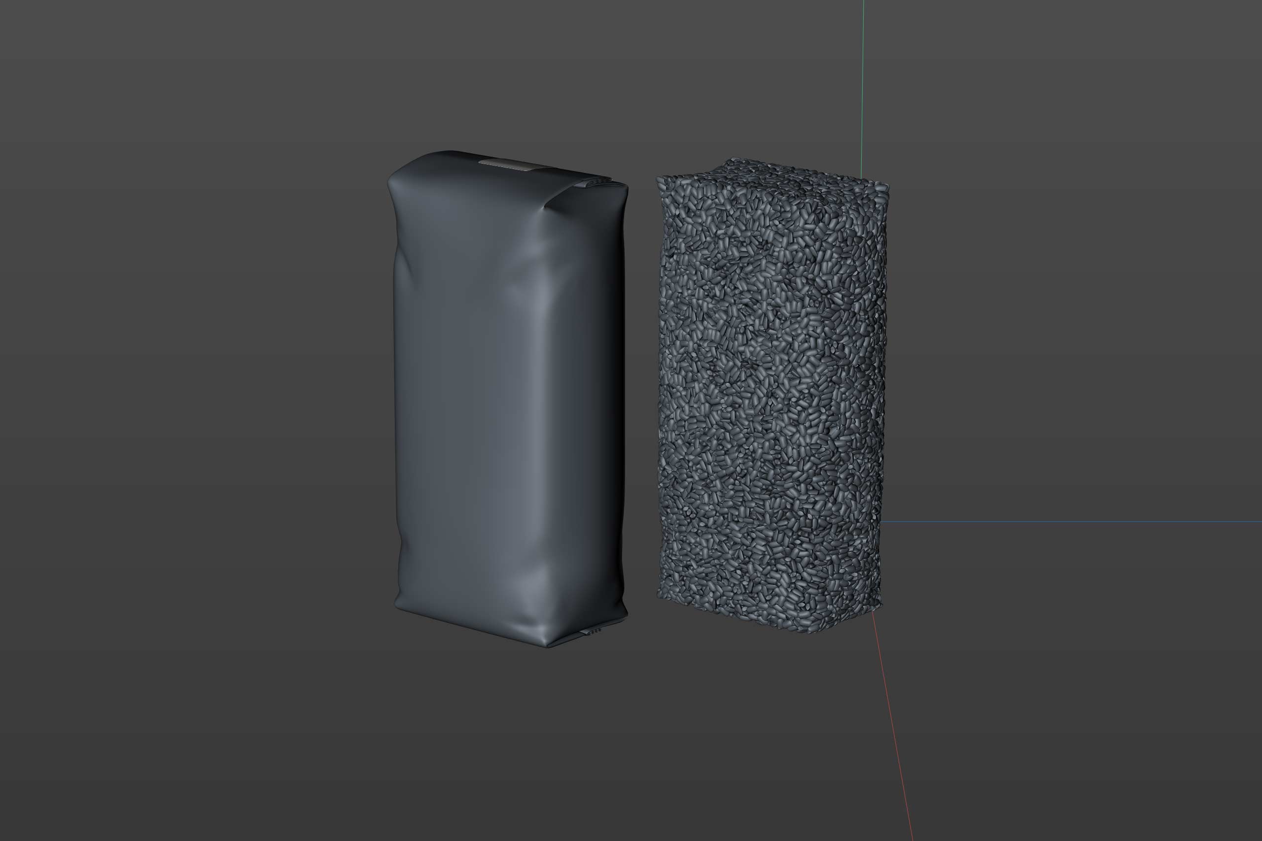 Short-grain rice plastic bag 1000g premium packaging 3d model