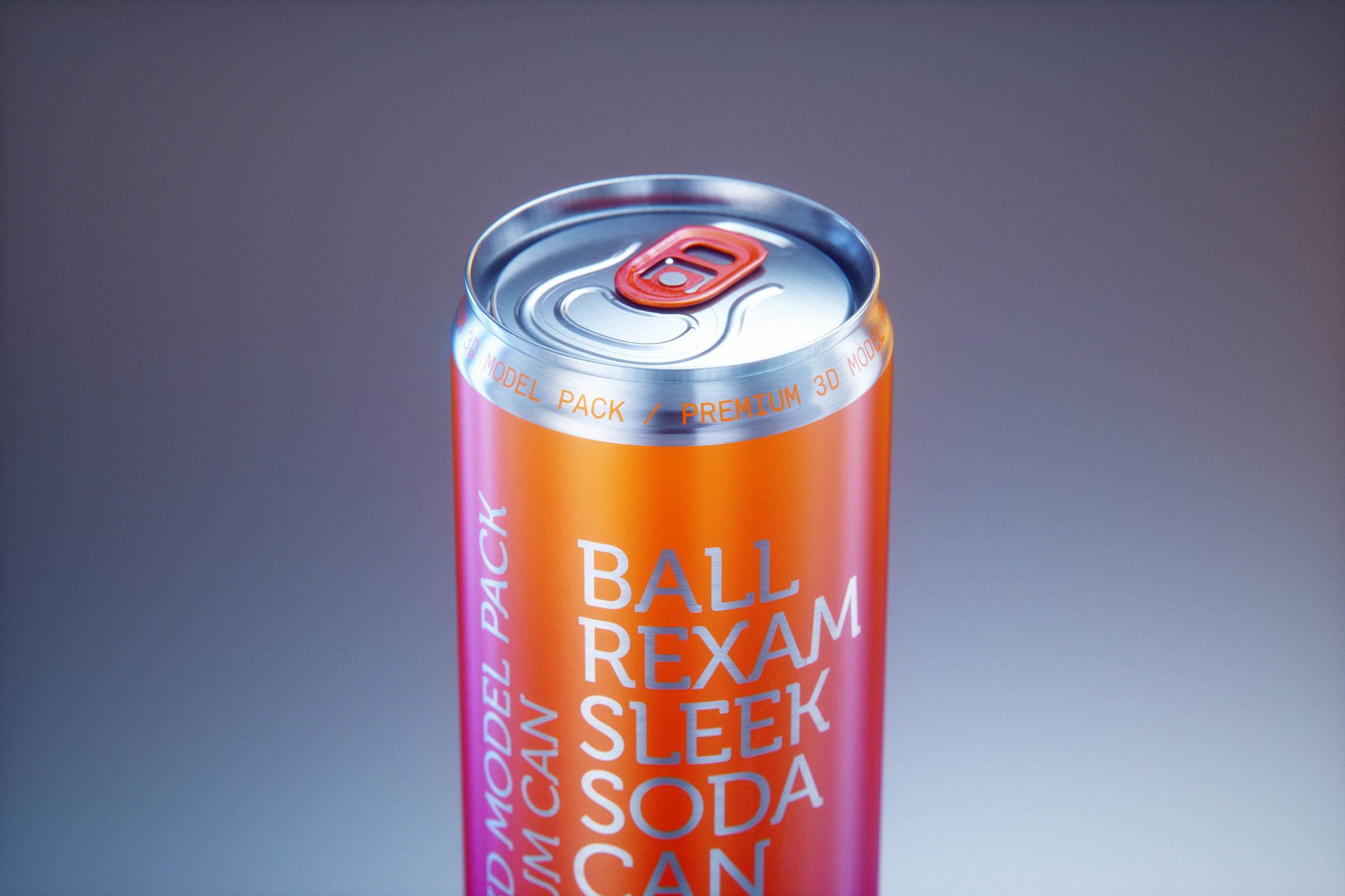 Metal Sleek can 330ml with water droplets and condensation professional 3D model pack