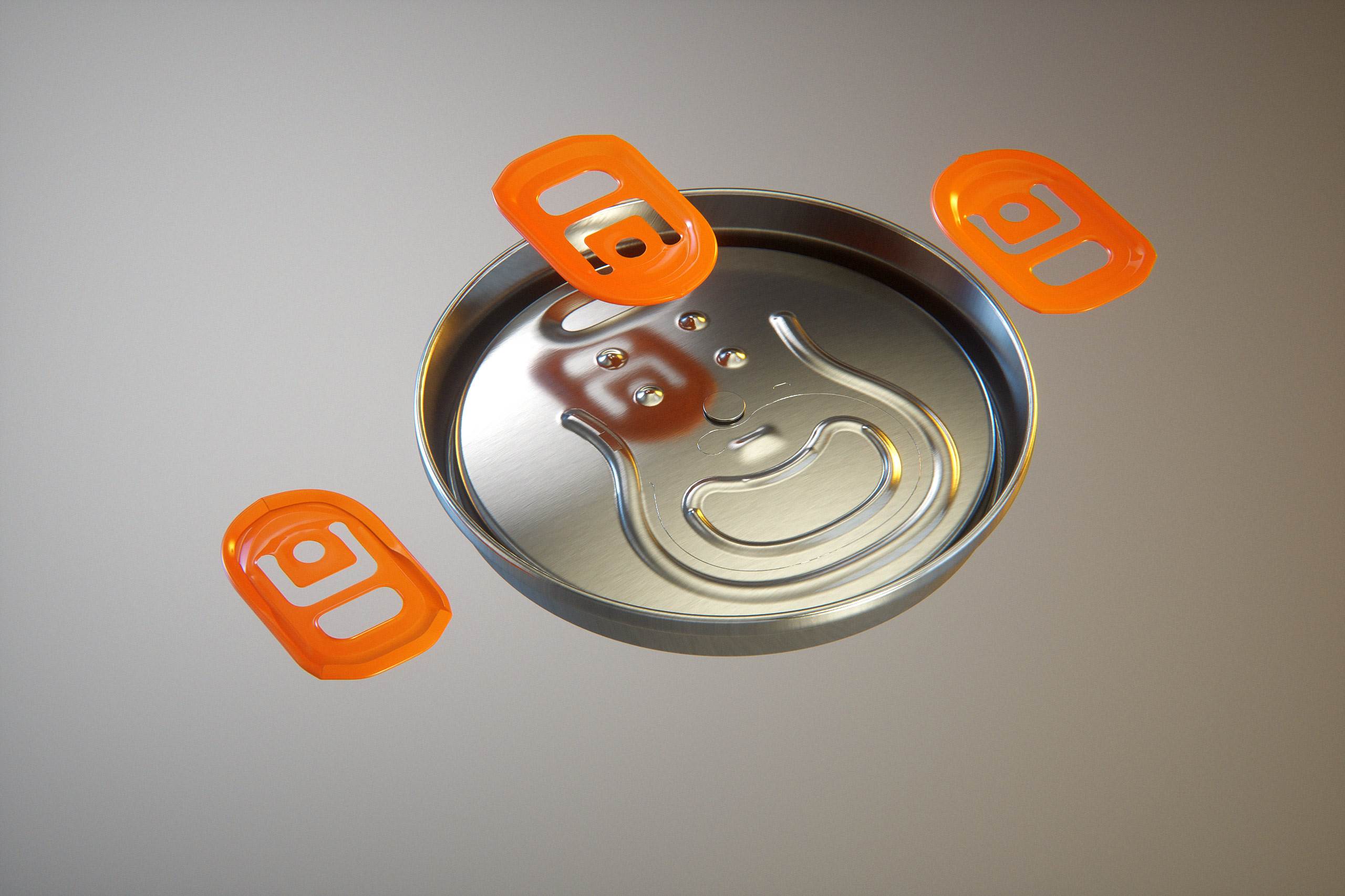 Metal Sleek can 330ml with water droplets and condensation professional 3D model pack