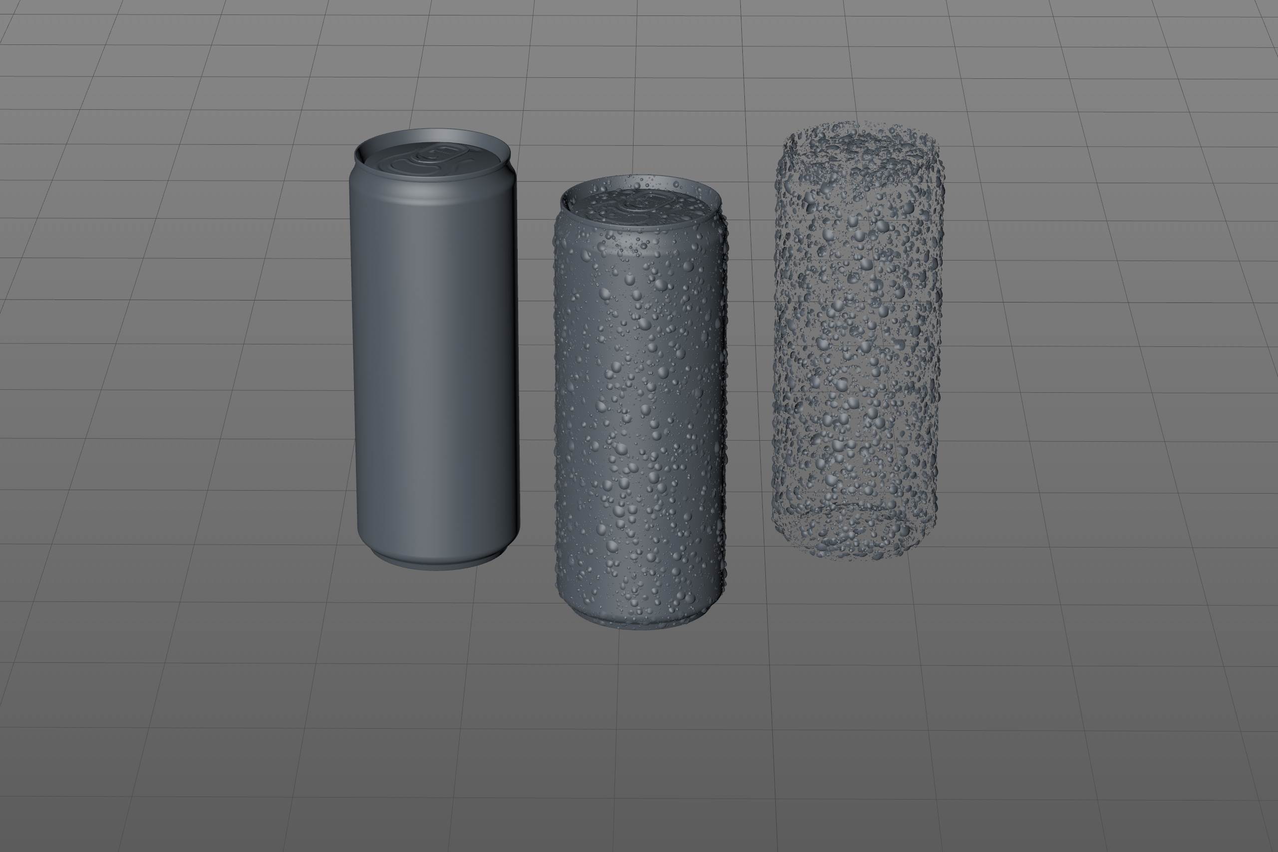 Metal Sleek can 330ml with water droplets and condensation professional 3D model pack