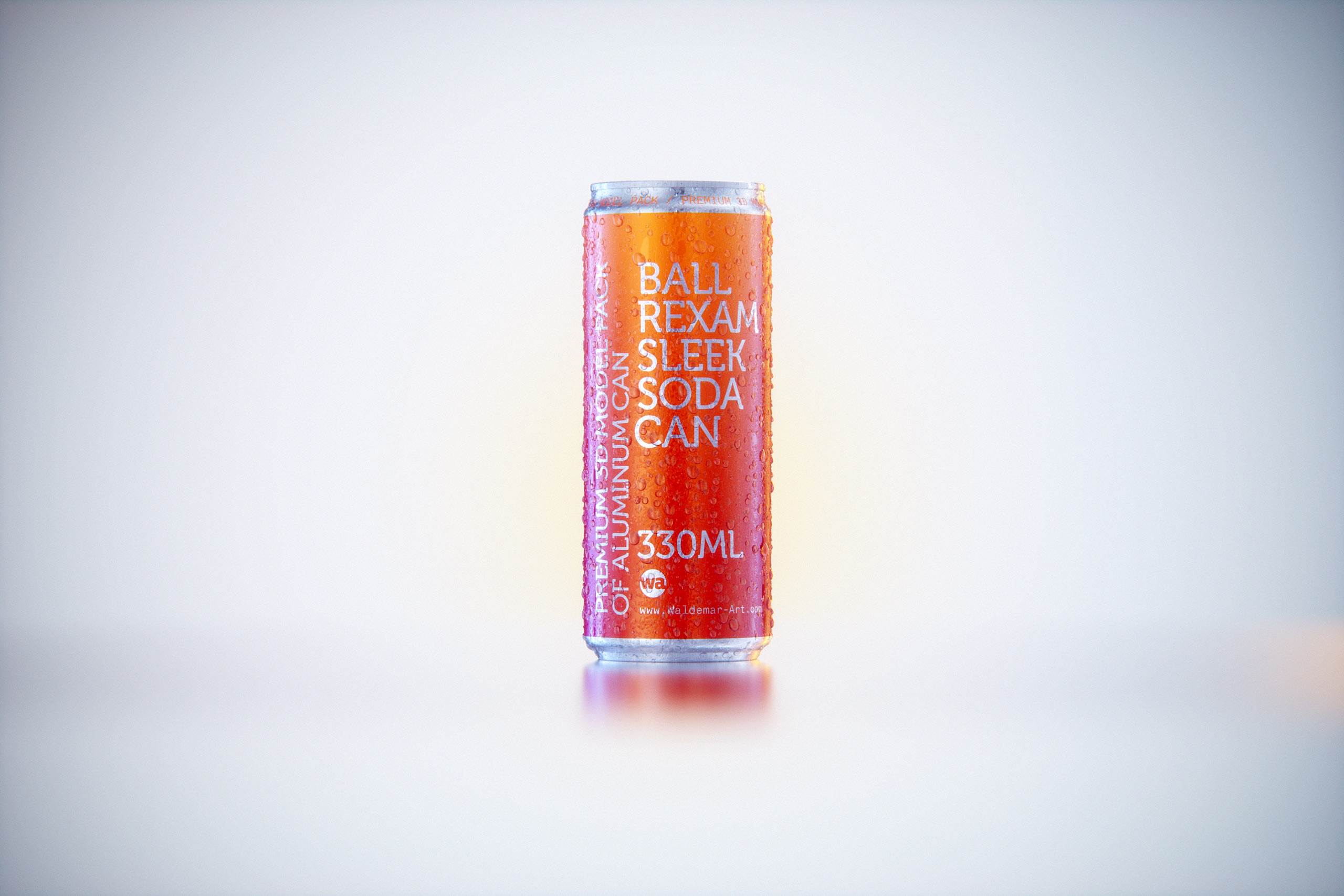 Metal Sleek can 330ml with water droplets and condensation professional 3D model pack