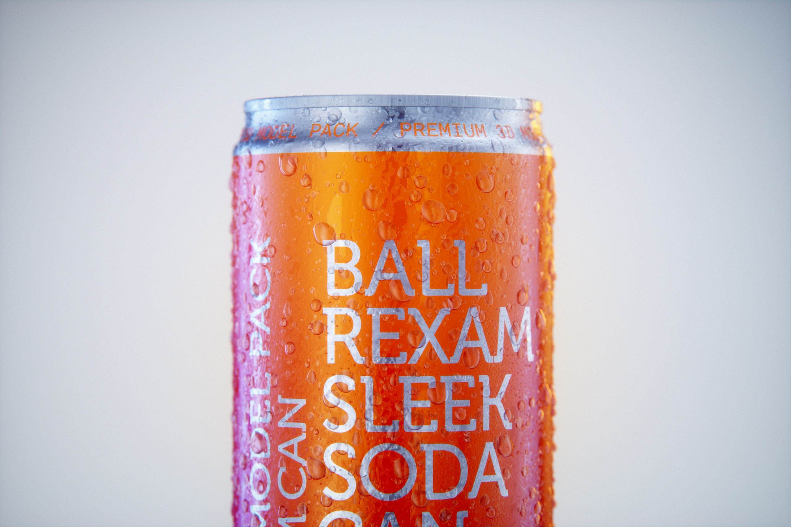 Metal Sleek can 330ml with water droplets and condensation professional 3D model pack