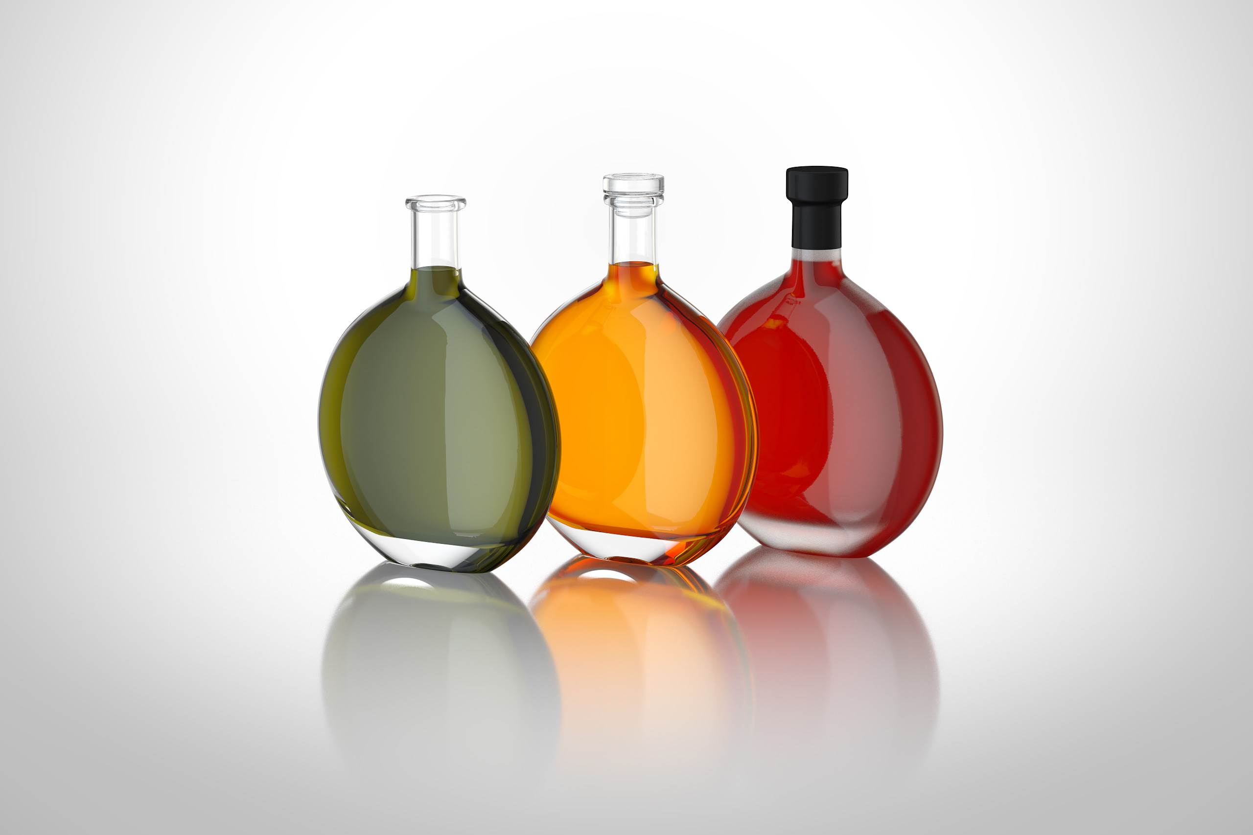 Solar - packaging 3d model of the glass bottle for various products