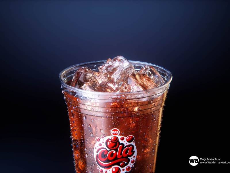 Premium 3D Model of a Cola Plastic Cup 16oz with DOME lid, Filled with Ice Cubes, Covered in Water Condensation, and Containing Bubbles in the Liquid