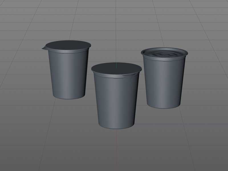 Premium Packaging 3D model of Yoghurt Plastic Cup 200ml