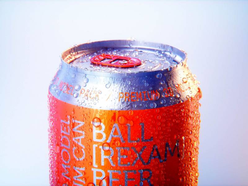 BALL (REXAM) Metal Standard Beer/Soda Can 330ml packaging 3D model with water condensation and frost