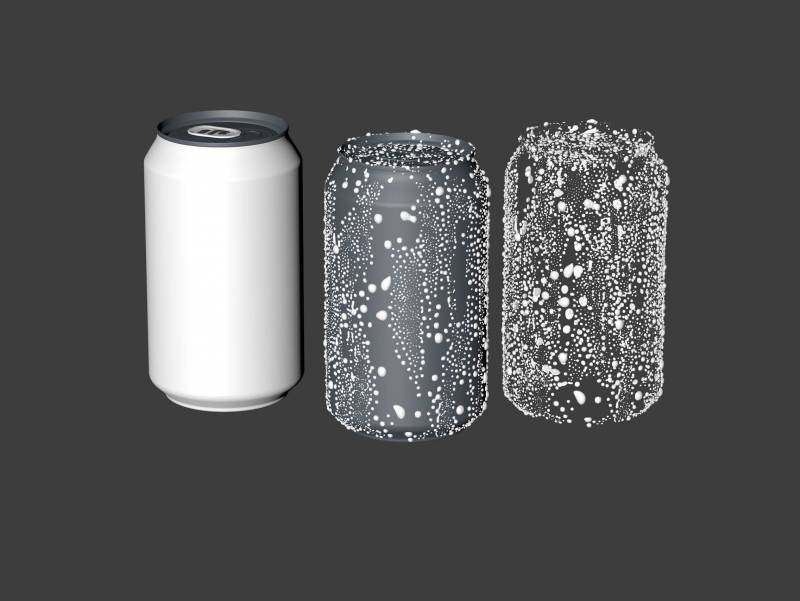 BALL (REXAM) Metal Standard Beer/Soda Can 330ml packaging 3D model with water condensation and frost