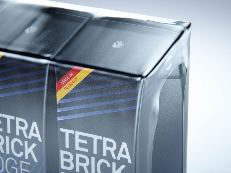 Premium 3D Model of 3x250ml Tetra Brik Edge Cartons in Shrink Film Wrap