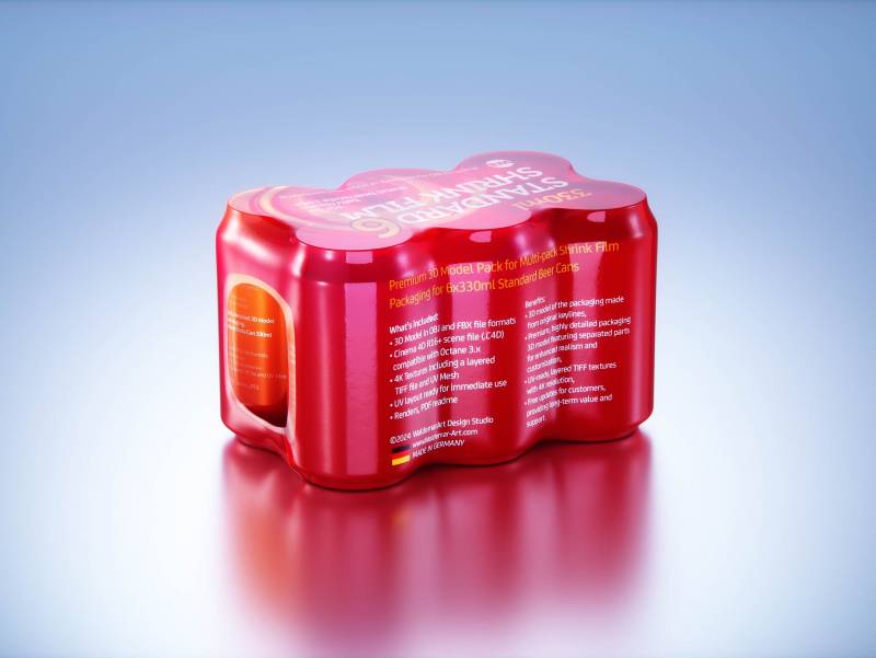 4 Sets of 6x330ml Standard Cans Each, Wrapped in Shrink Film and Packed ...